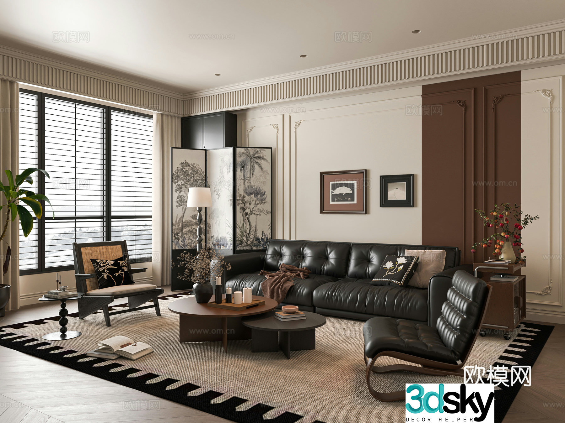 French living room 3d model