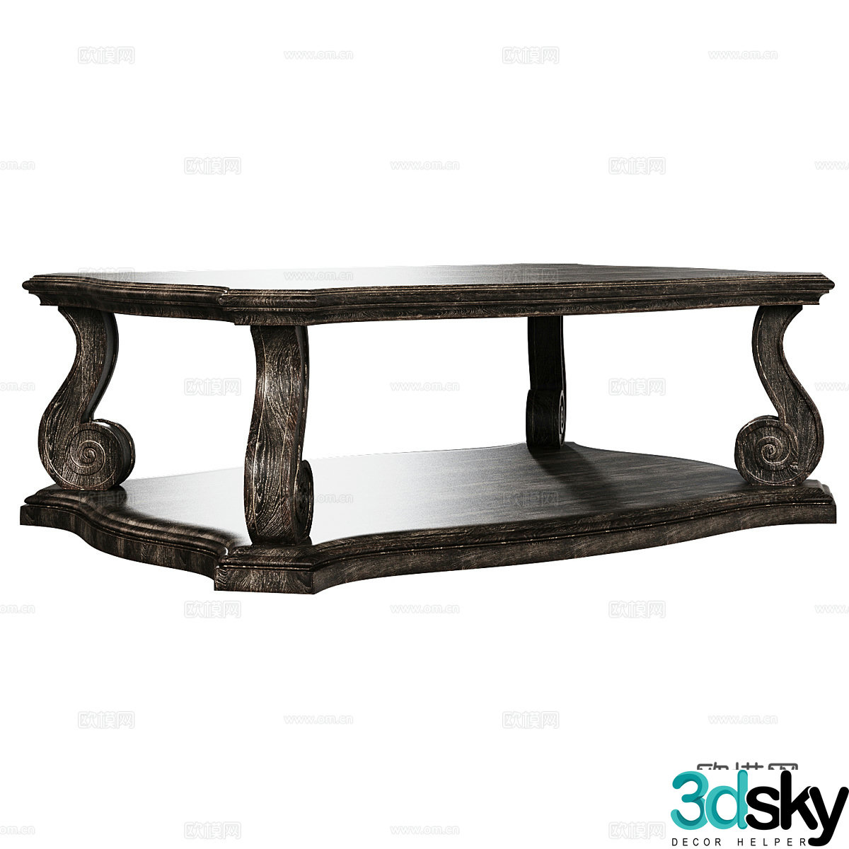 American retro OM coffee table 3d model