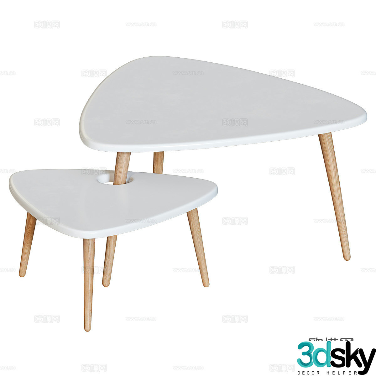 Nordic Curtis coffee table combination 3D model