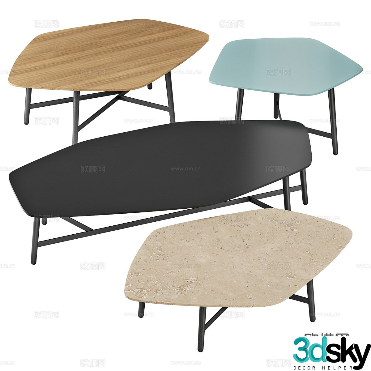 Modern Italian Roche Bobois wine table 3D model