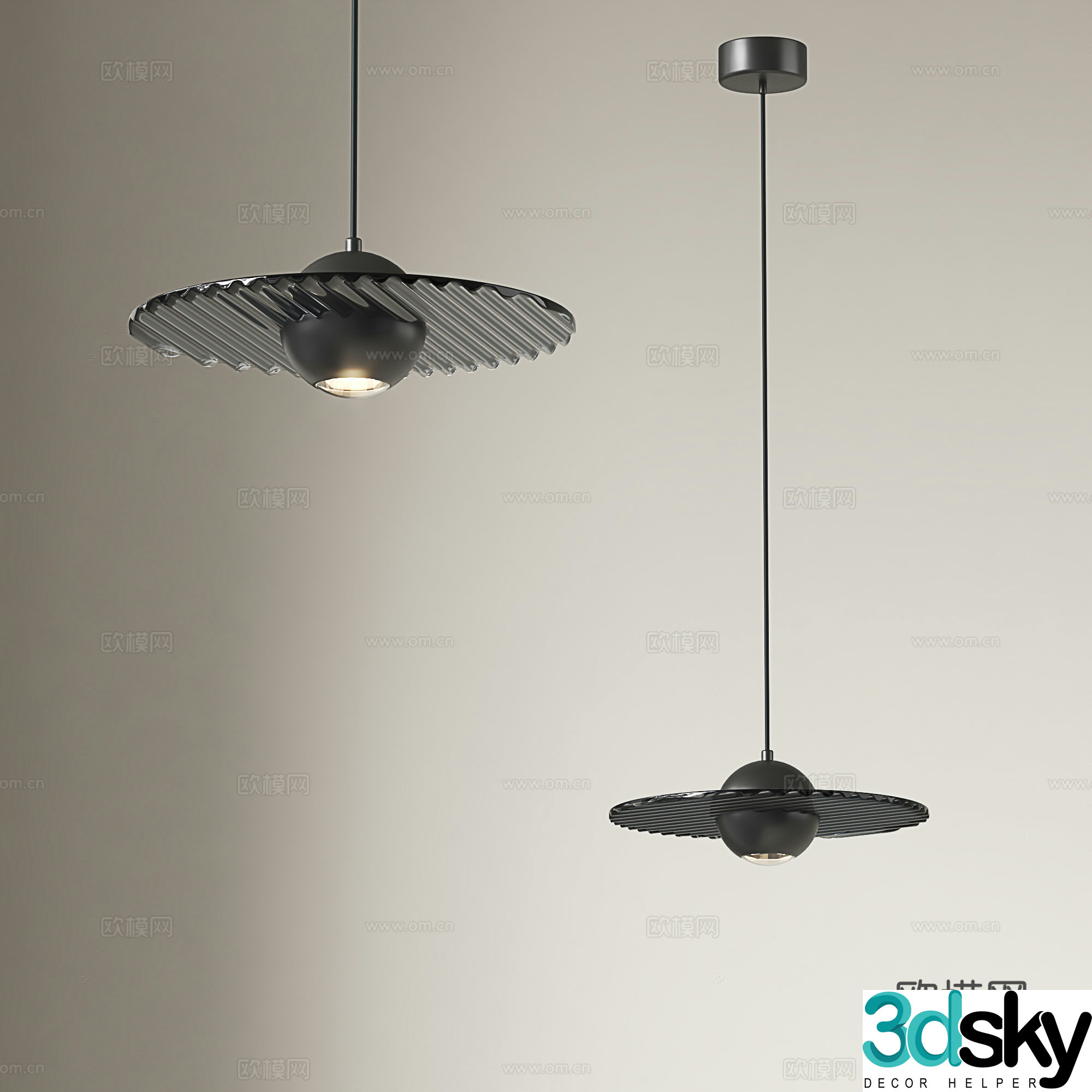 Italian chandeliers bedside chandeliers Nordic chandeliers restaurant bar chandeliers UFO chandeliers 3D model