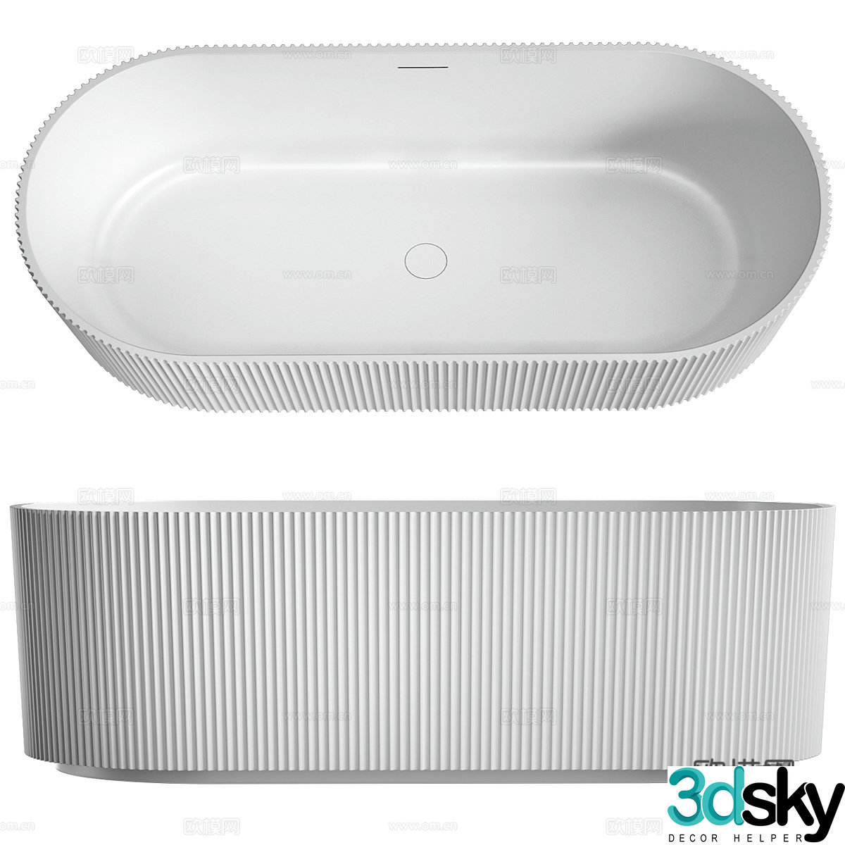 Modern acrylic bathtub 3d model
