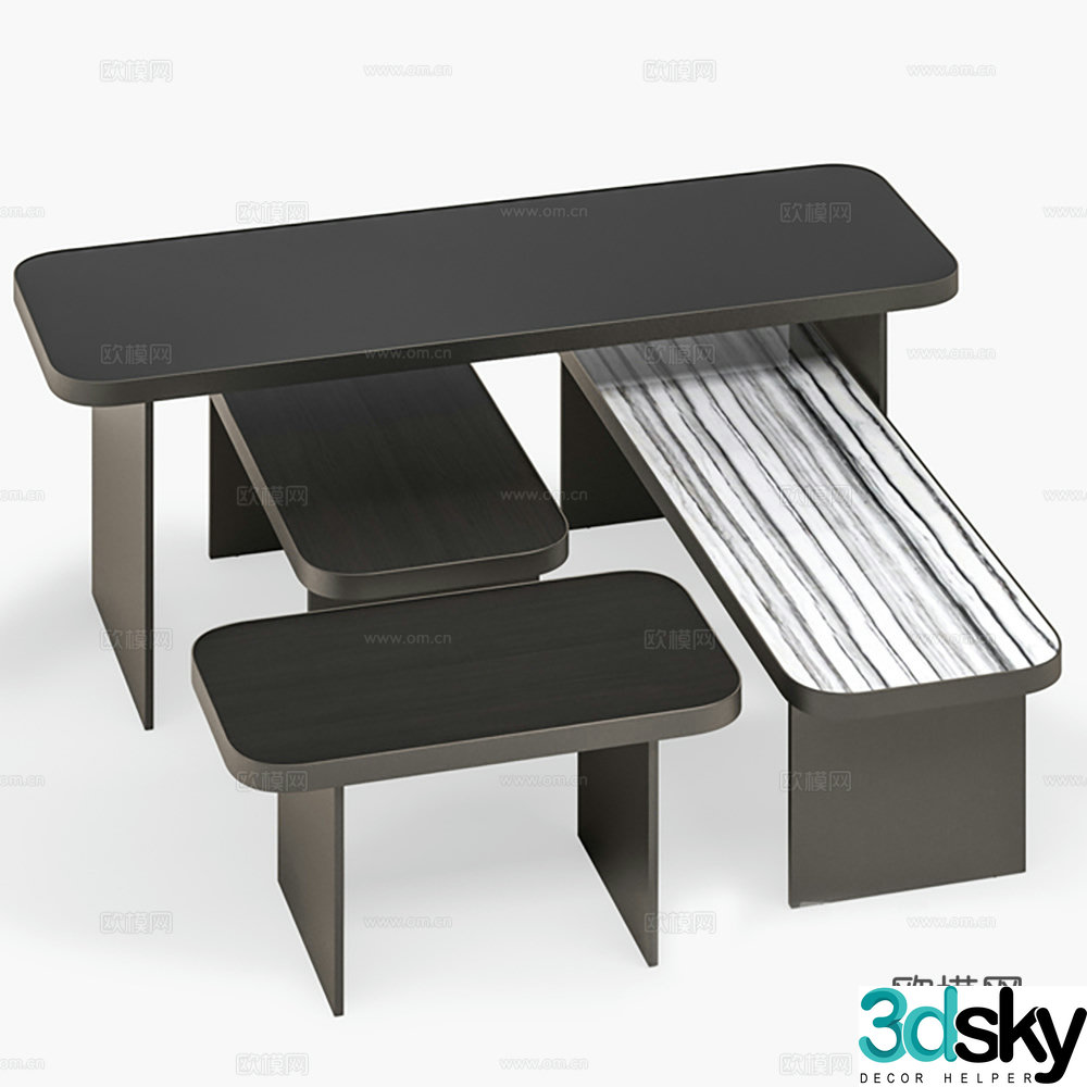 Coffee table coffee table combination 3D model