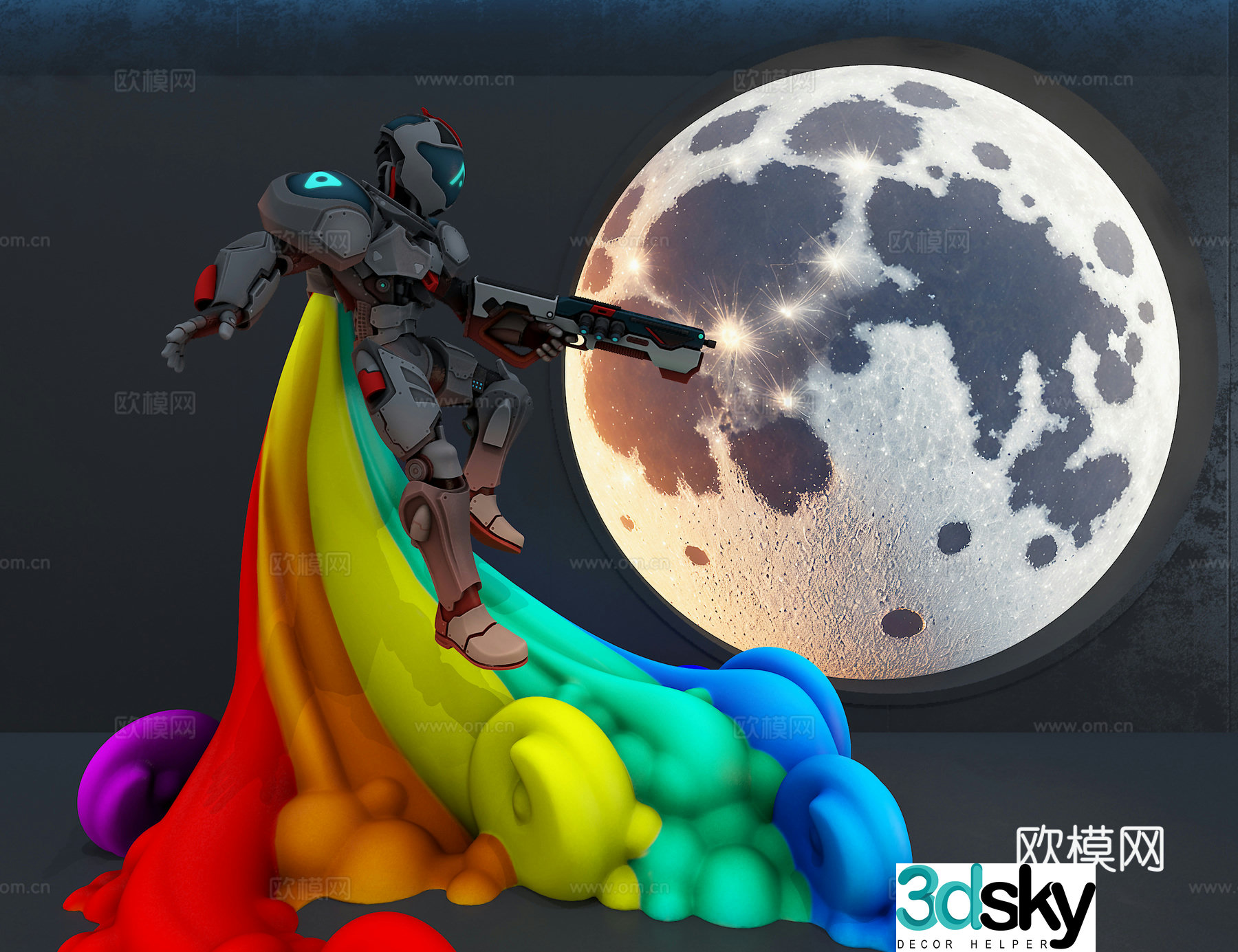 Machine Warrior Ornament 3D Model