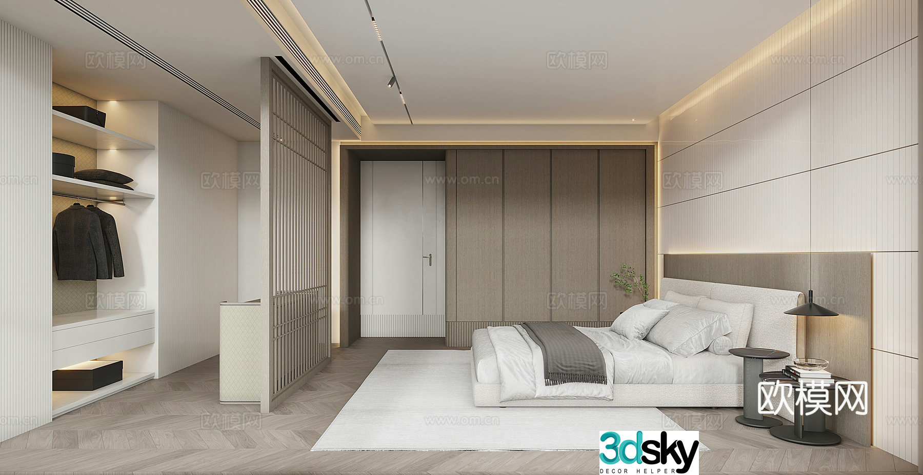New Chinese bedroom 3D model