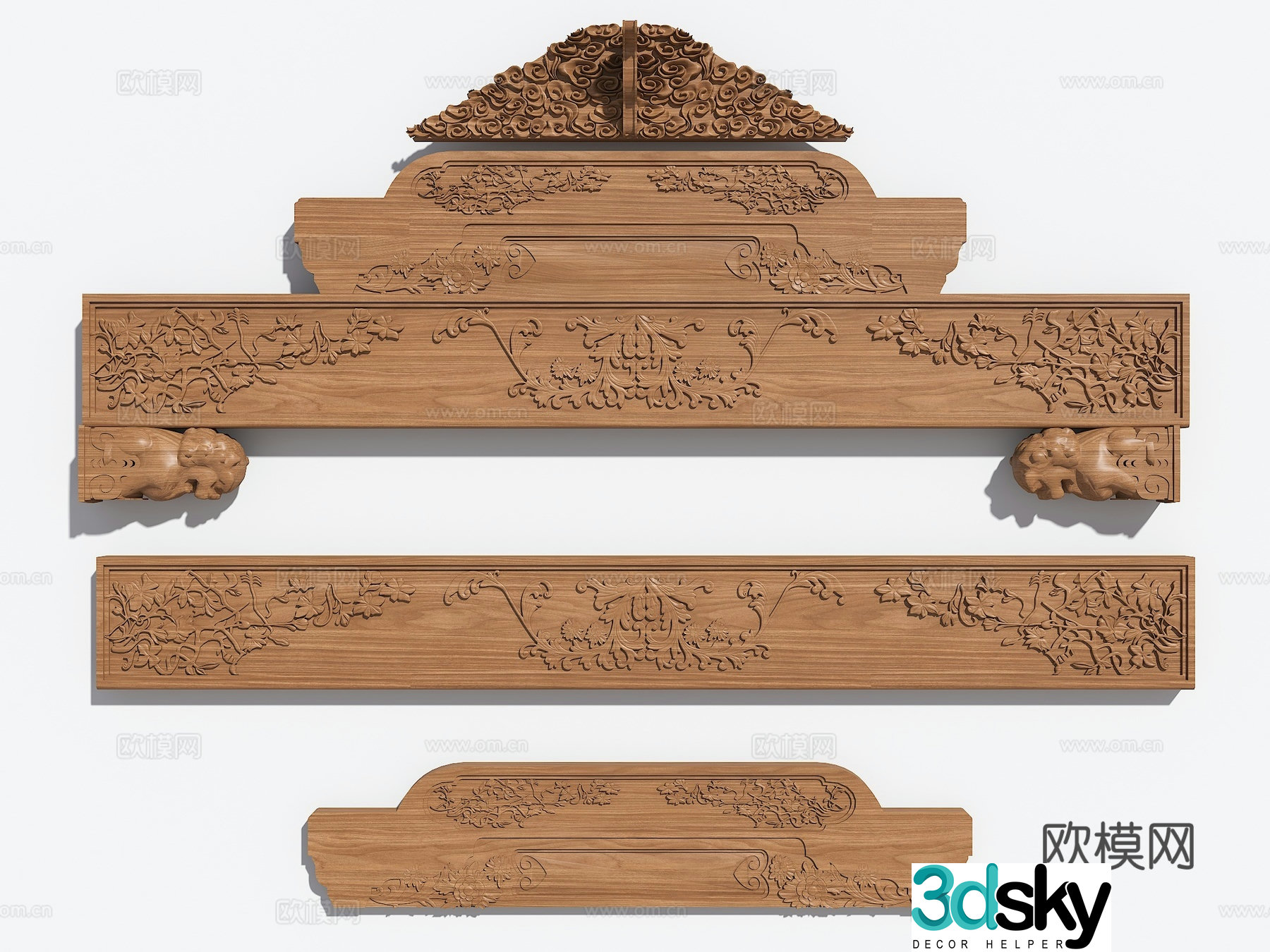 Ancient building structure Chinese style ancient building carving carved beams Ancient building doors and windows Ancient building carving 3D model