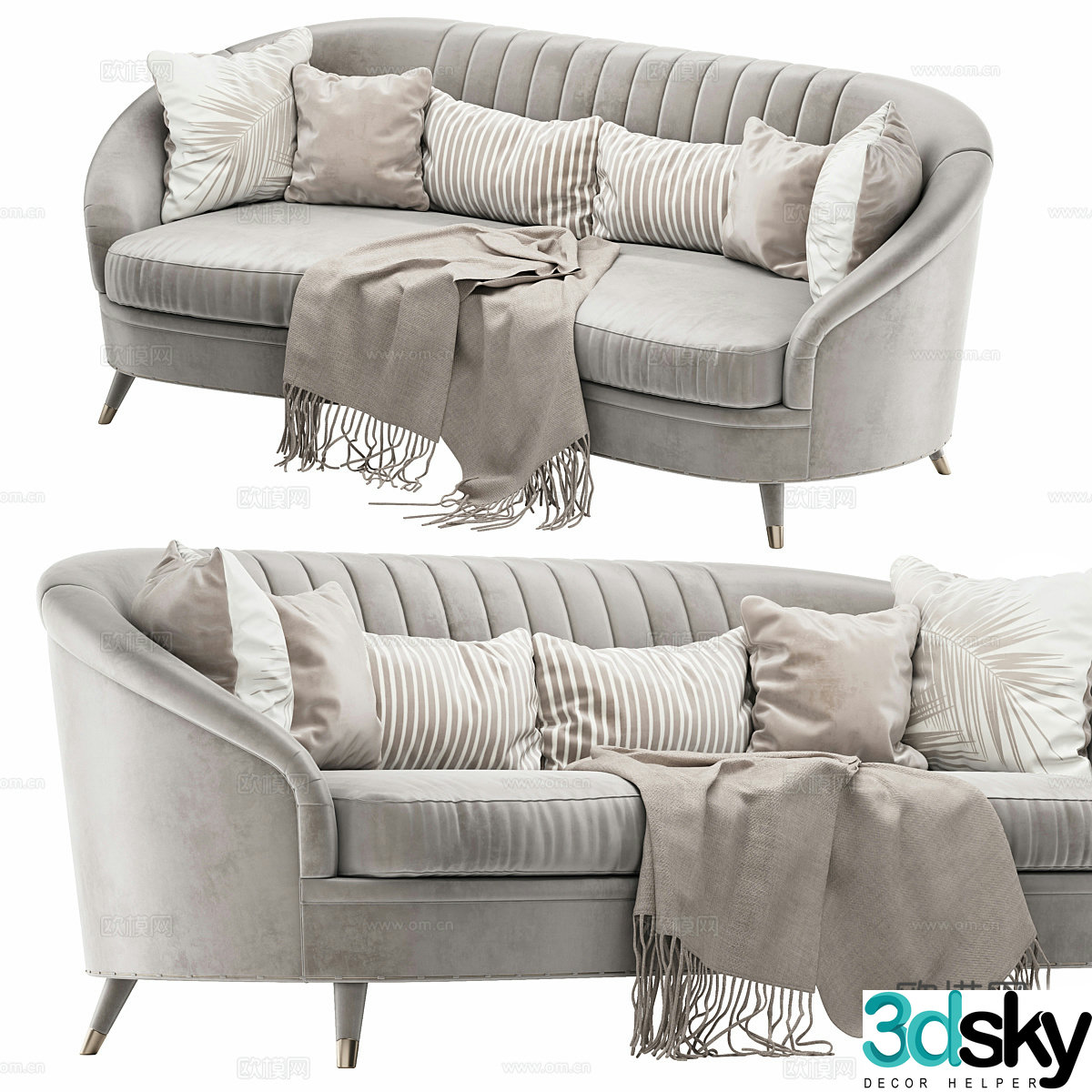 Simple European Light Luxury ANTIBES Casual Sofa 3D Model