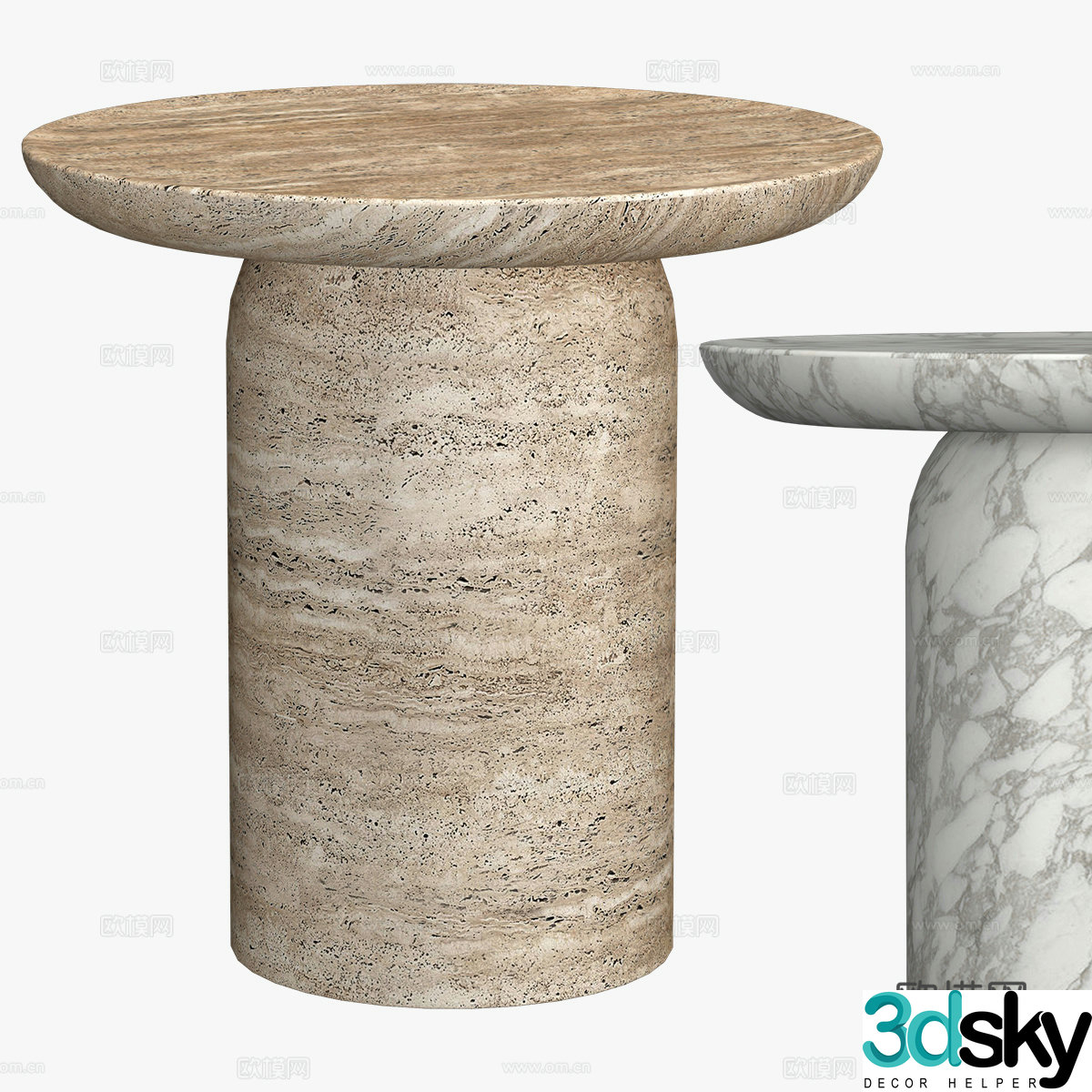 3D model of coffee table stone edge