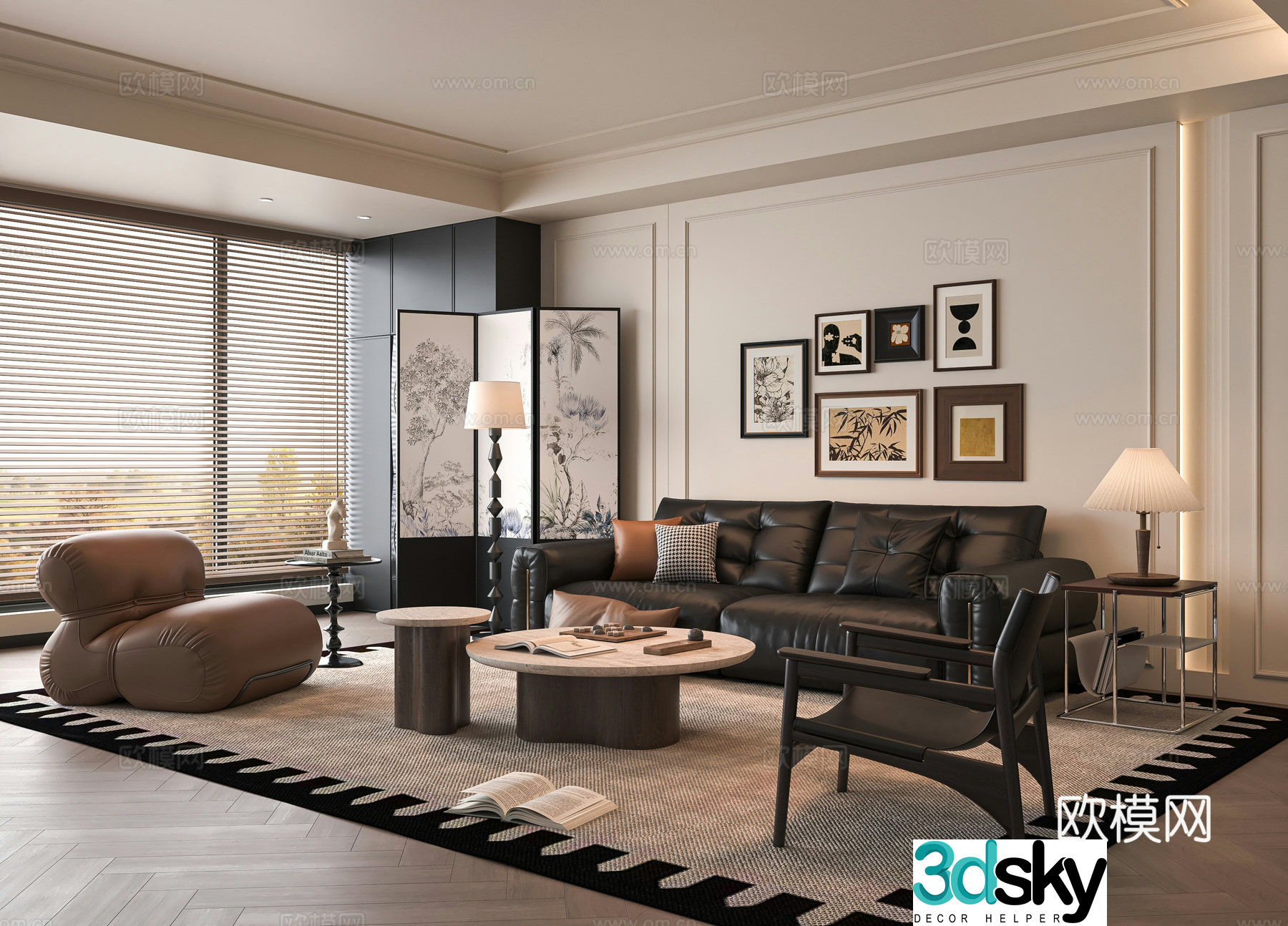 French living room 3d model