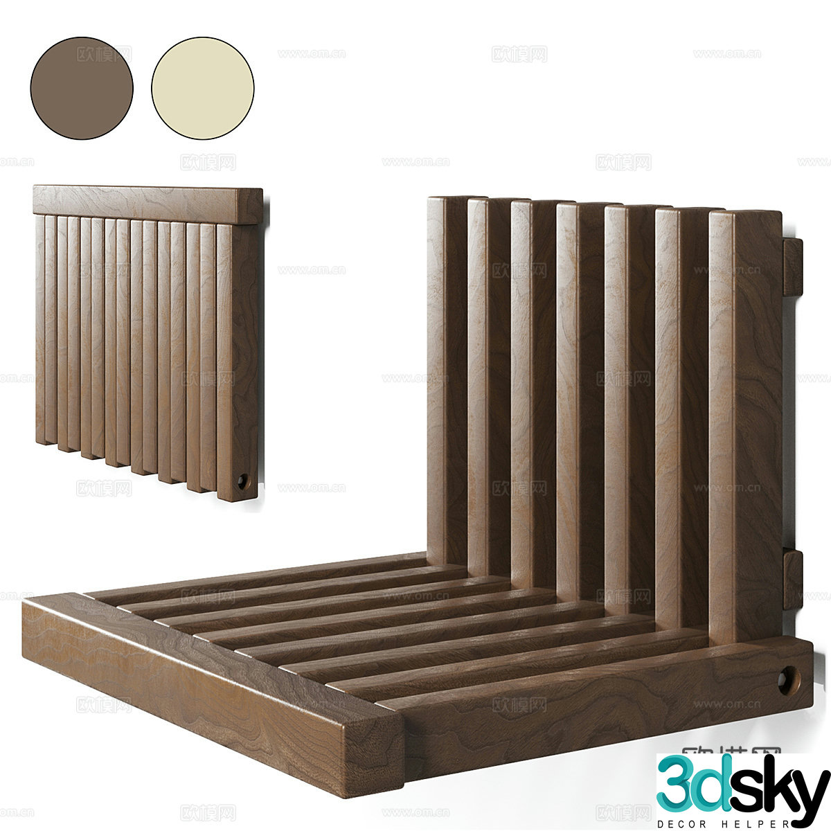 Princetown wall-mounted folding chair 3d model