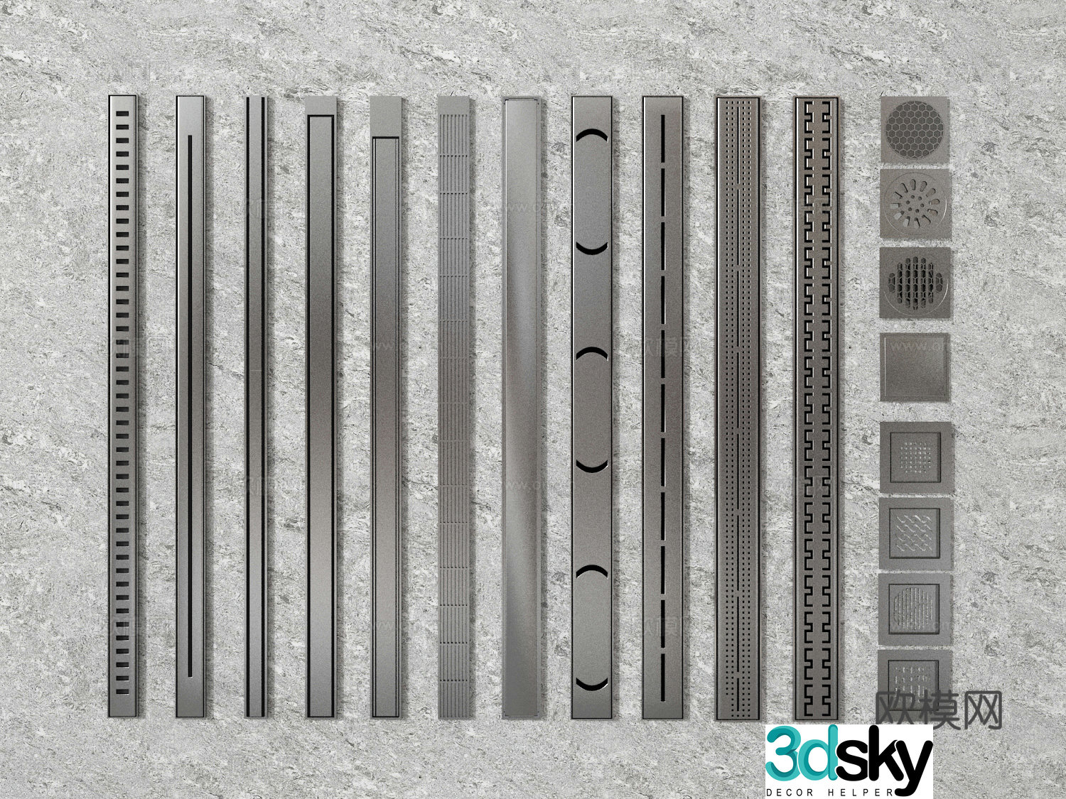 Floor drain strip 3d model