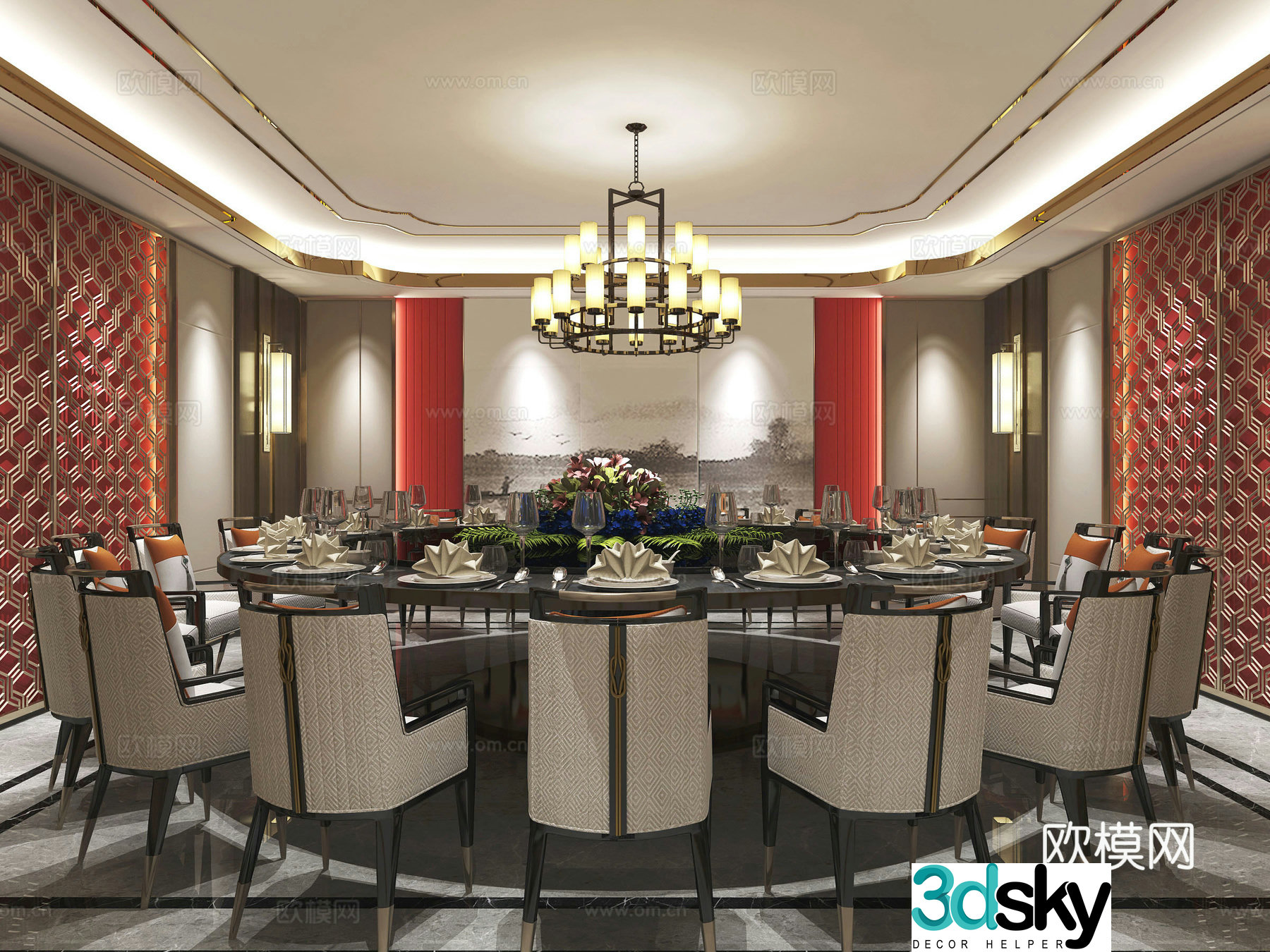 Restaurant private room 3D model
