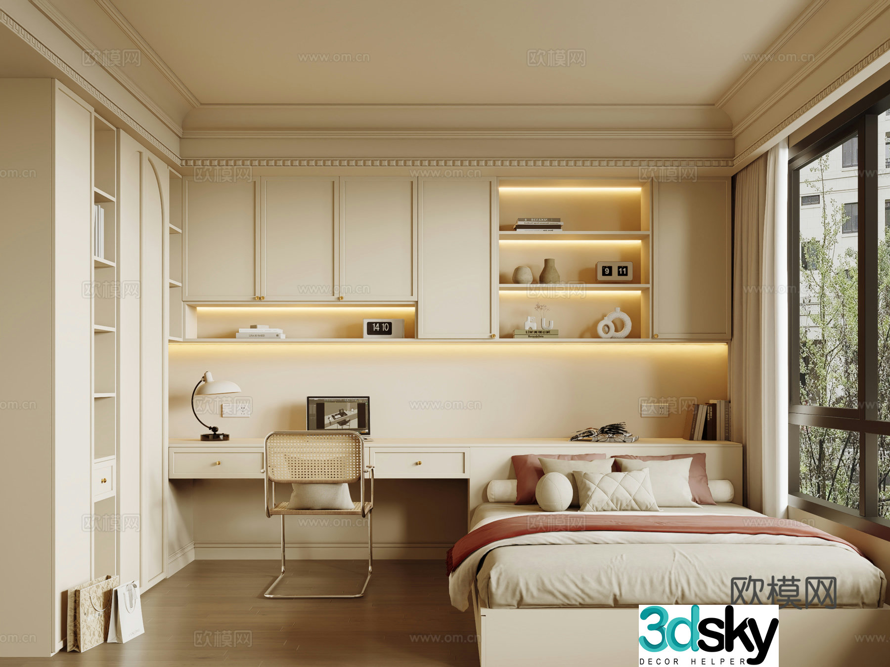 French tatami bedroom second bedroom 3D model