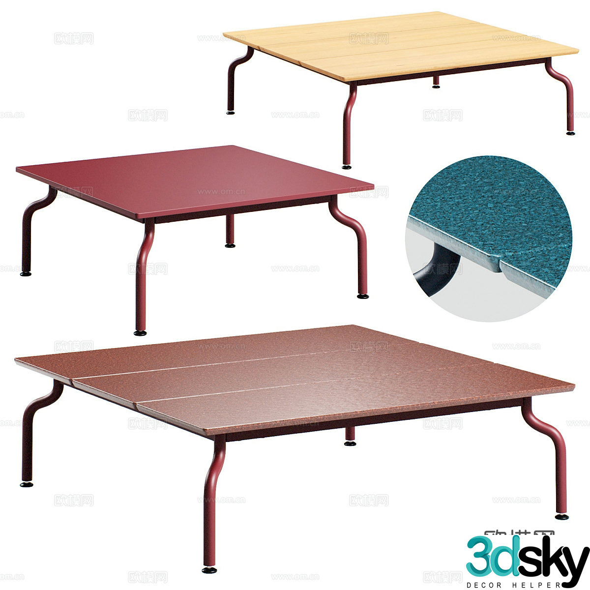 Modern Italian minimalist Magis South coffee table 3d model