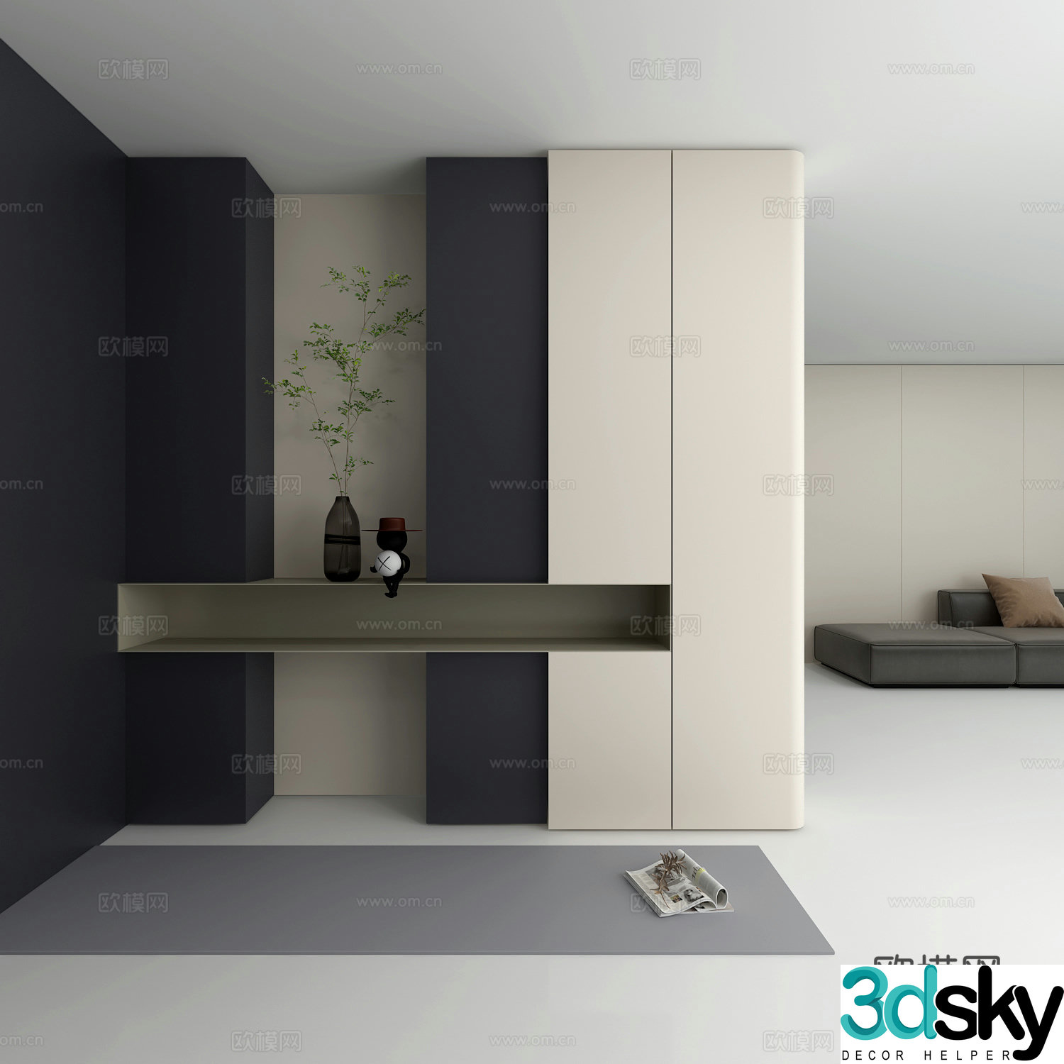 Modern shoe cabinet 3d model