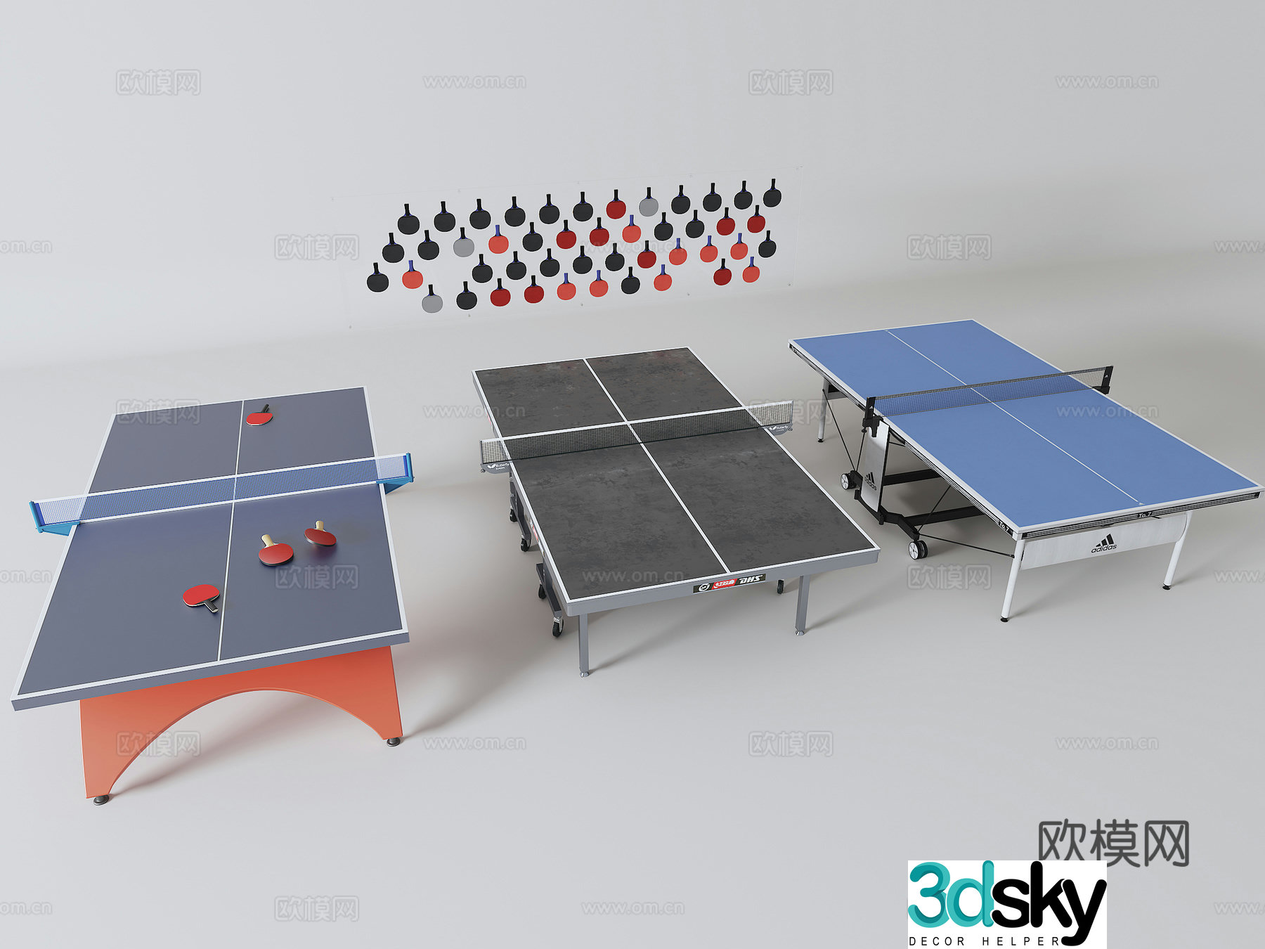 Table tennis table table tennis hall 3d model