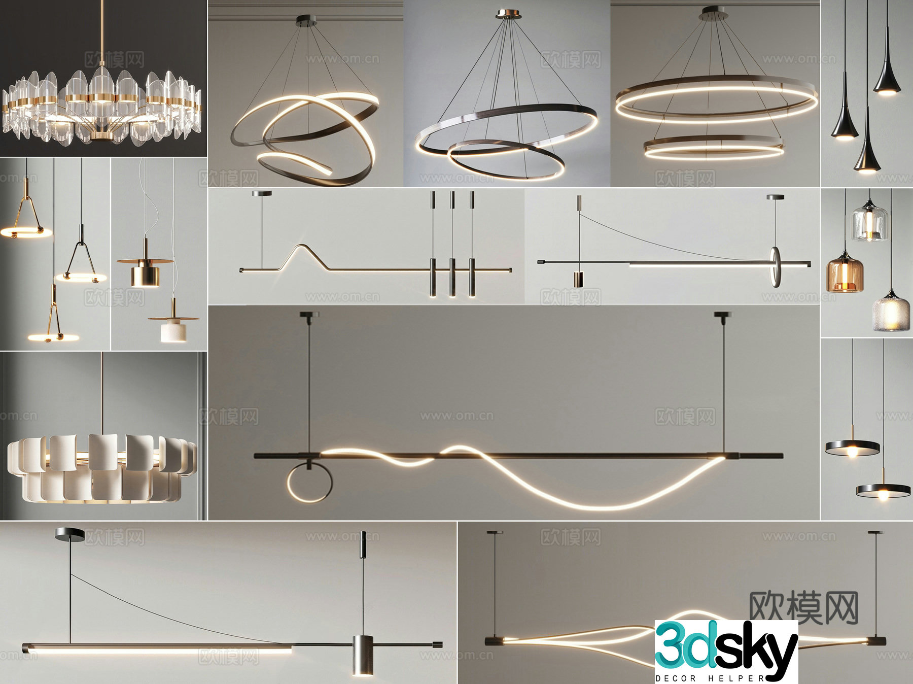 Modern Chandelier Decorative Light Art Lamp 3D Model