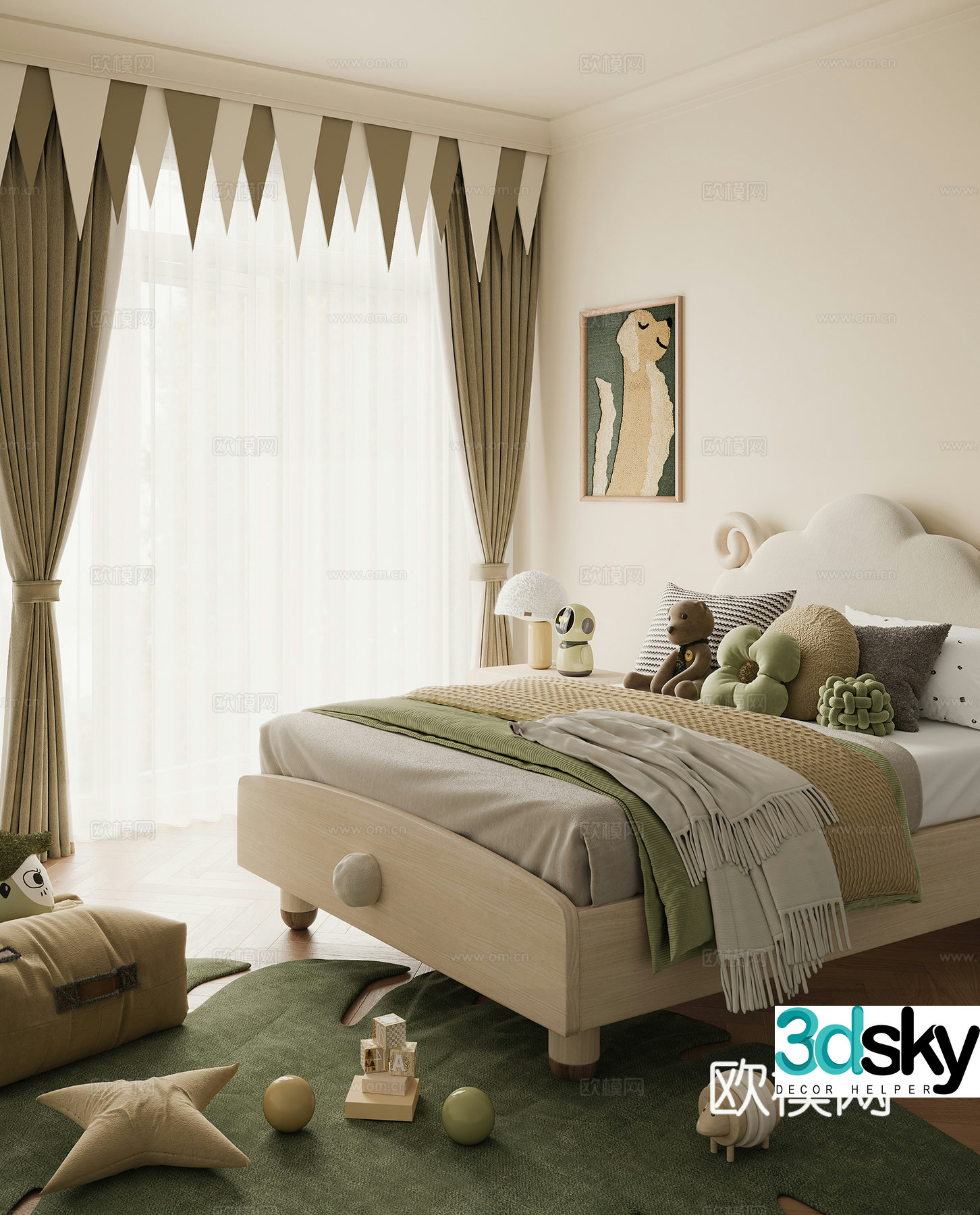 Modern children’s room 3d model