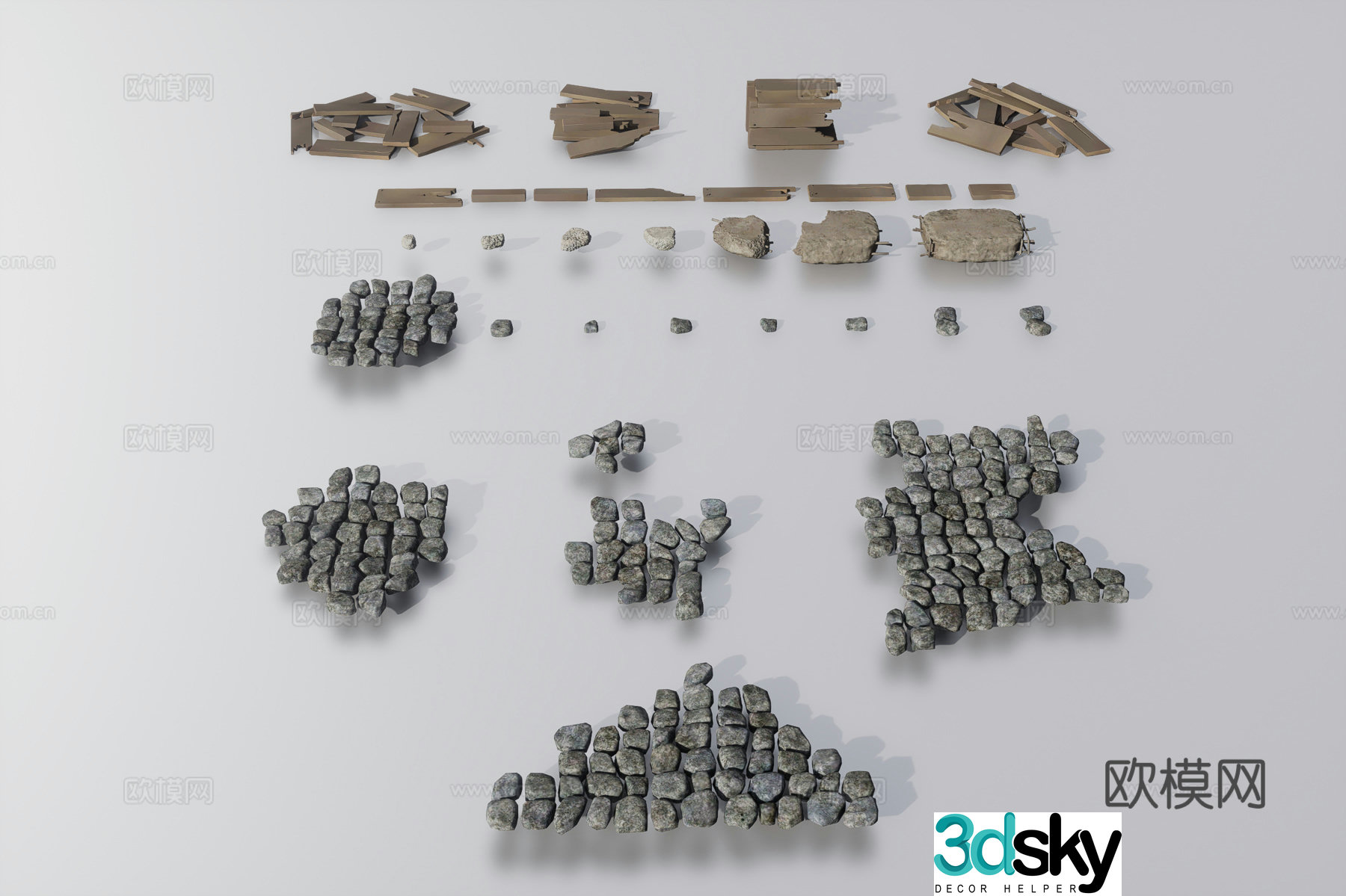 Wood brick 3d model