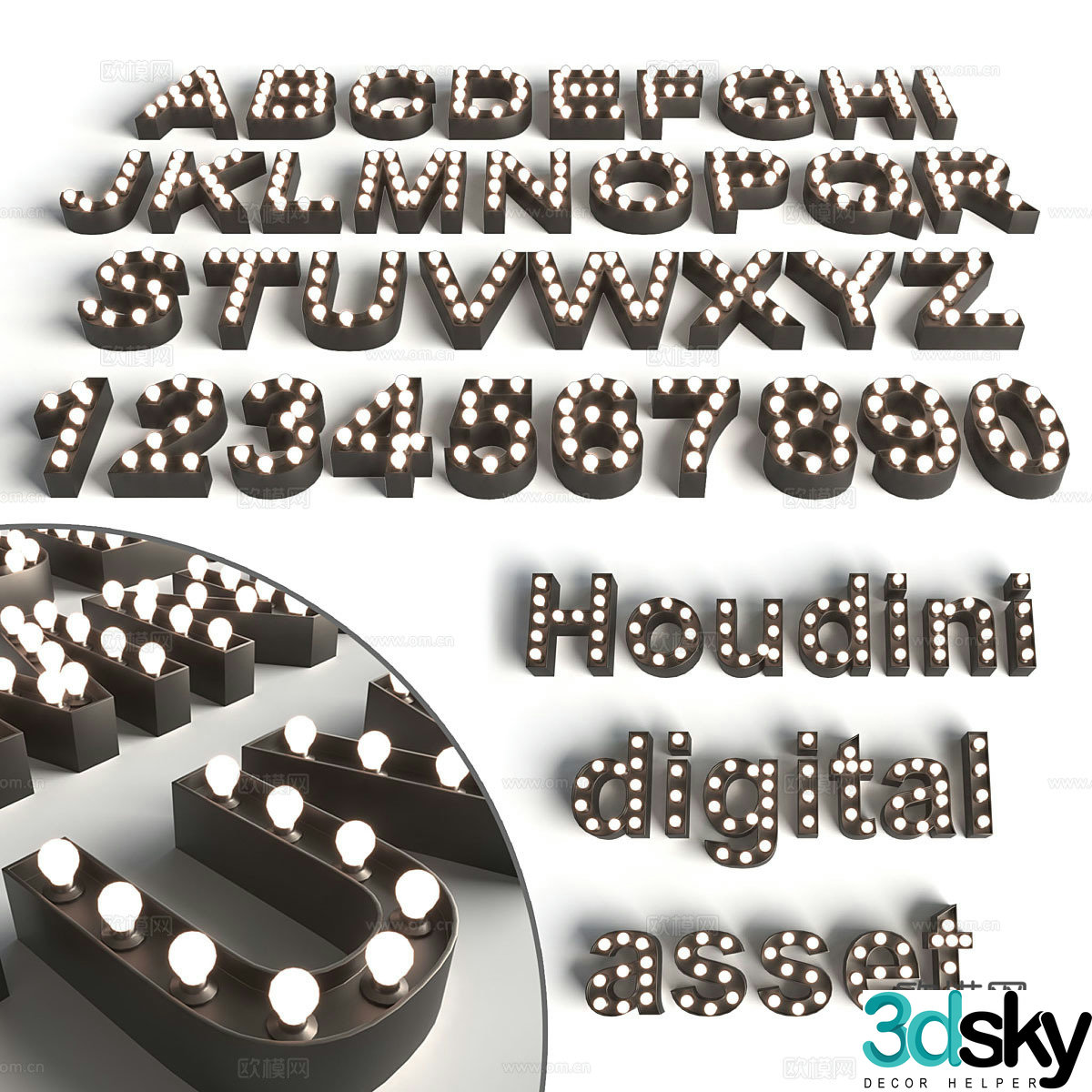 Signature letters 3d model
