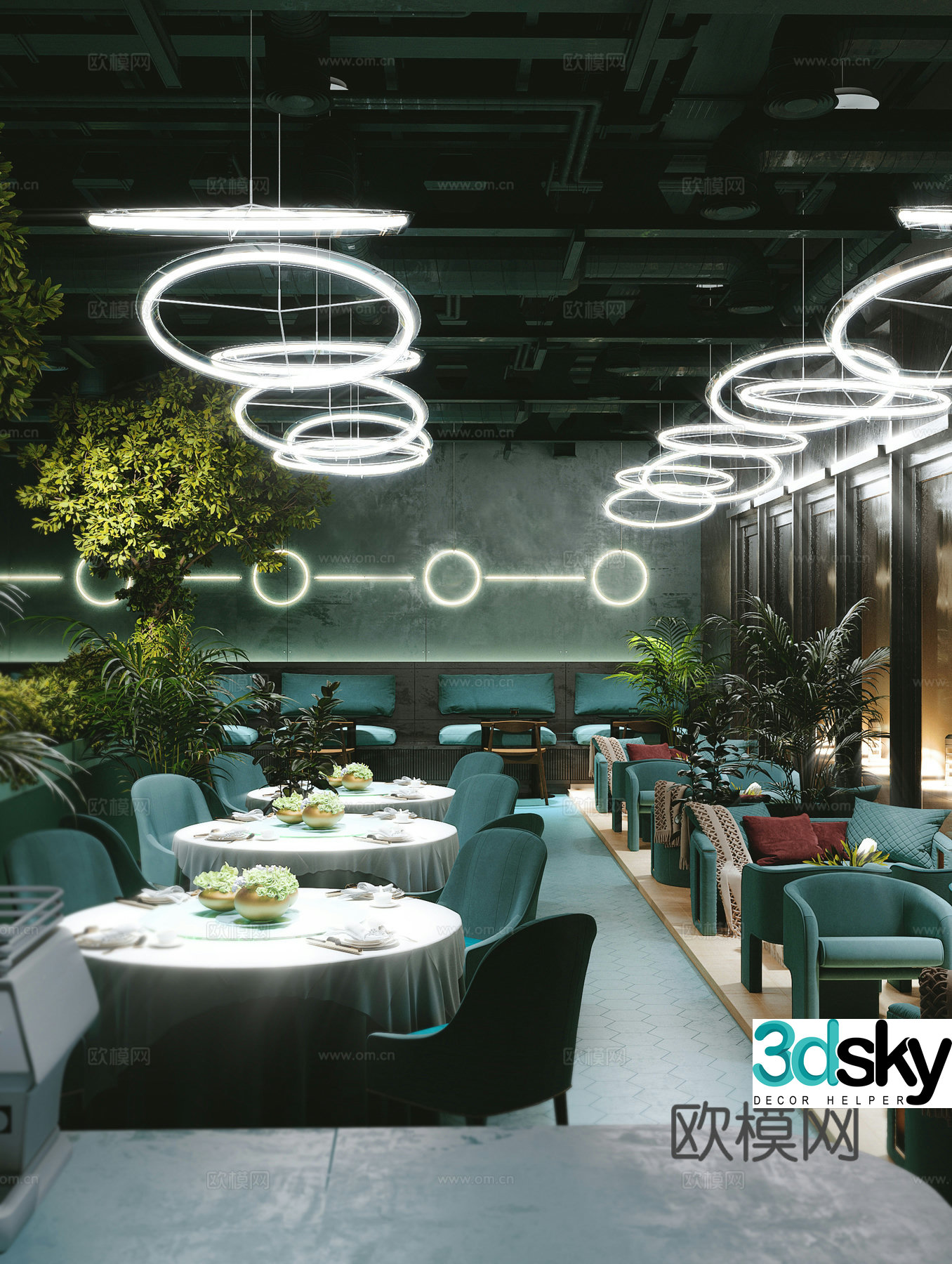 Nordic restaurant 3d model
