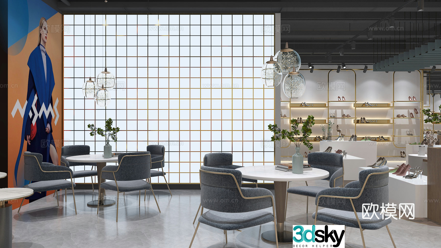 Negotiation reception waiting 3d model