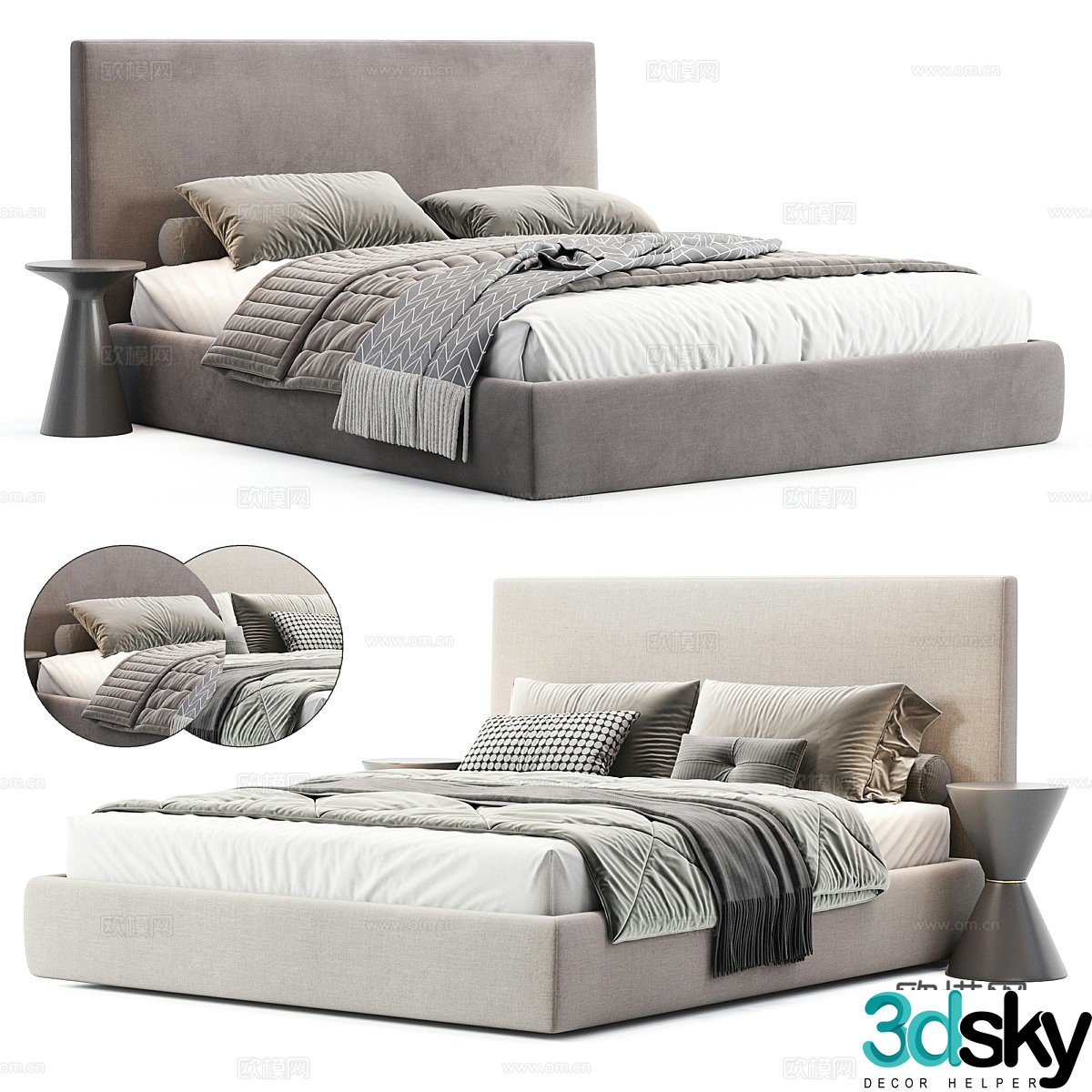 Double bed 3d model