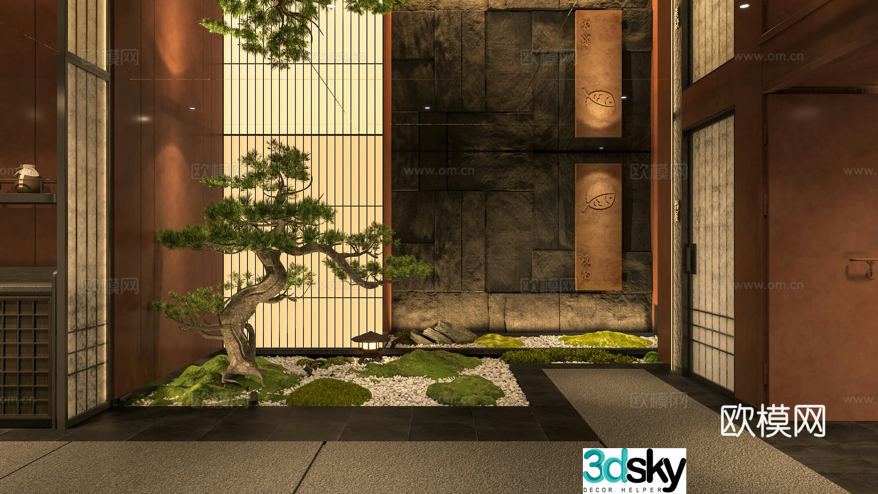 Chinese landscape interior landscape 3d model