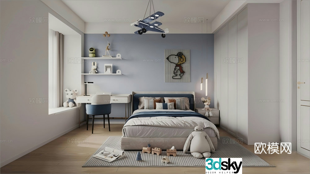 Modern children’s room 3d model