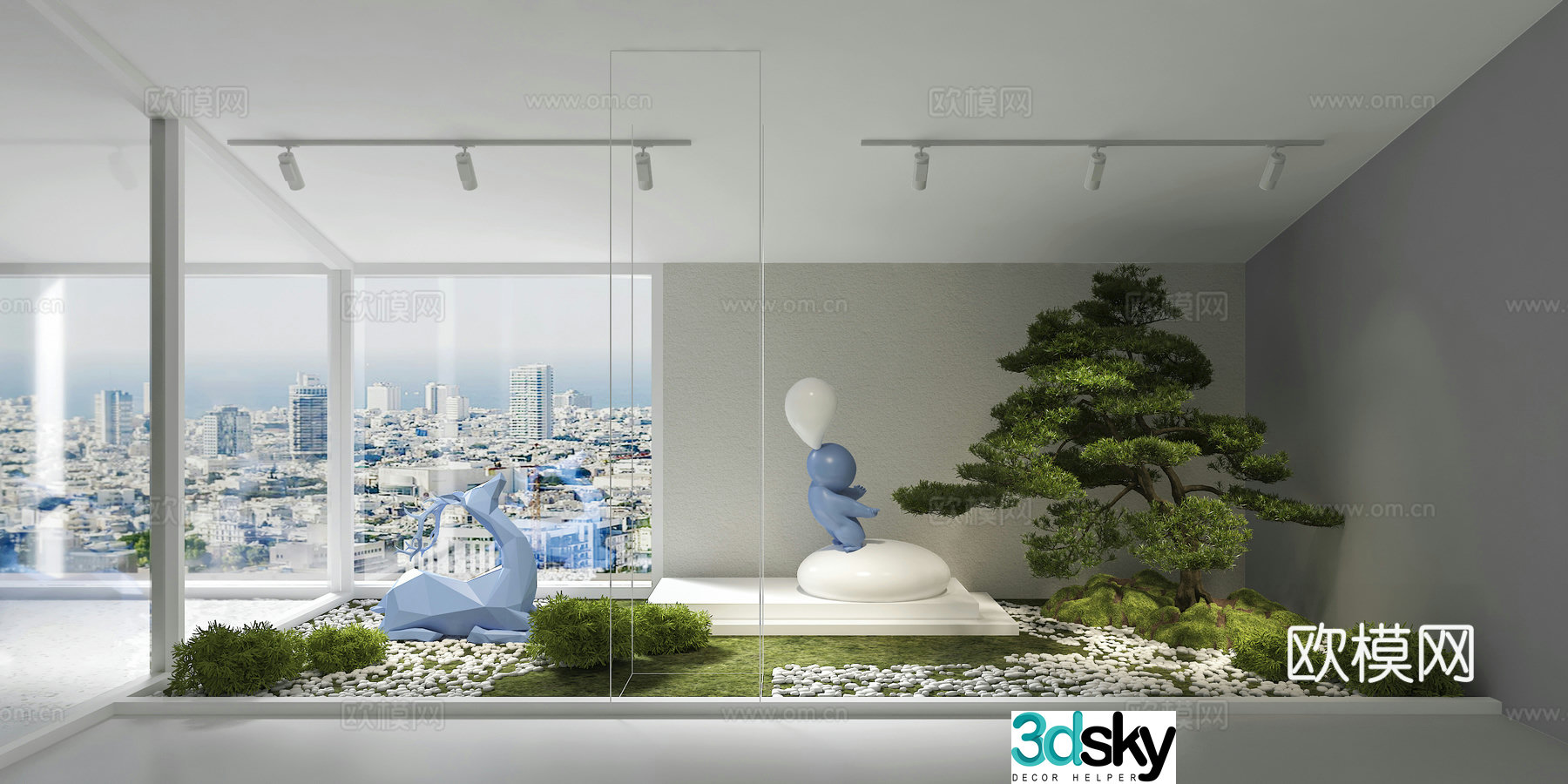 Modern interior landscape sculpture 3d model
