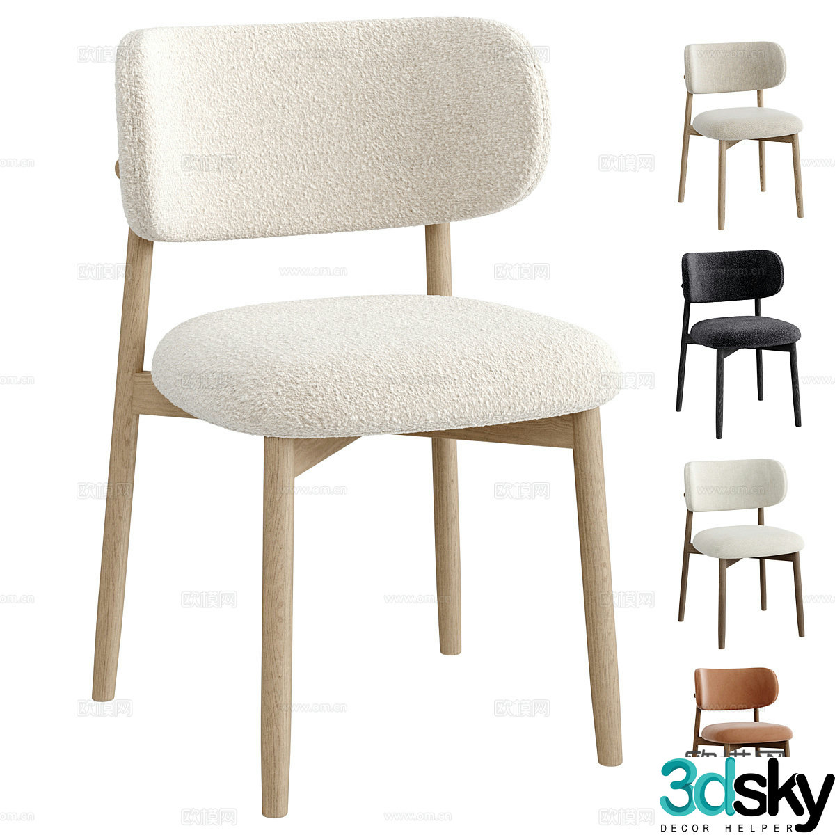 New Chinese dining chair 3D model