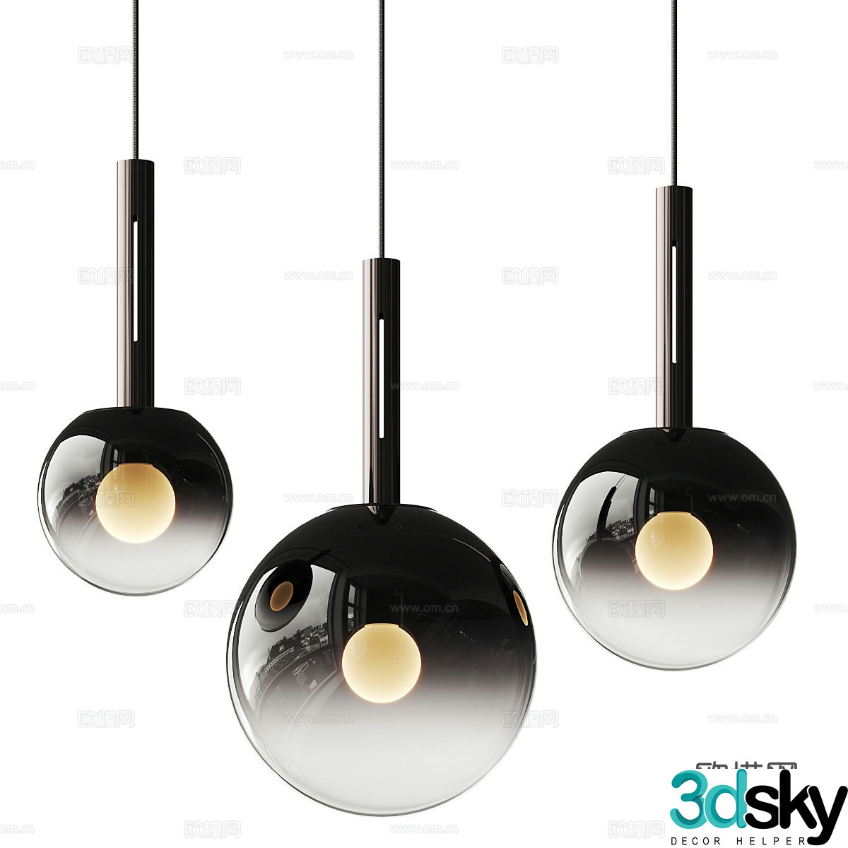 Modern Italian minimalist Occhio Luna chandelier 3d model