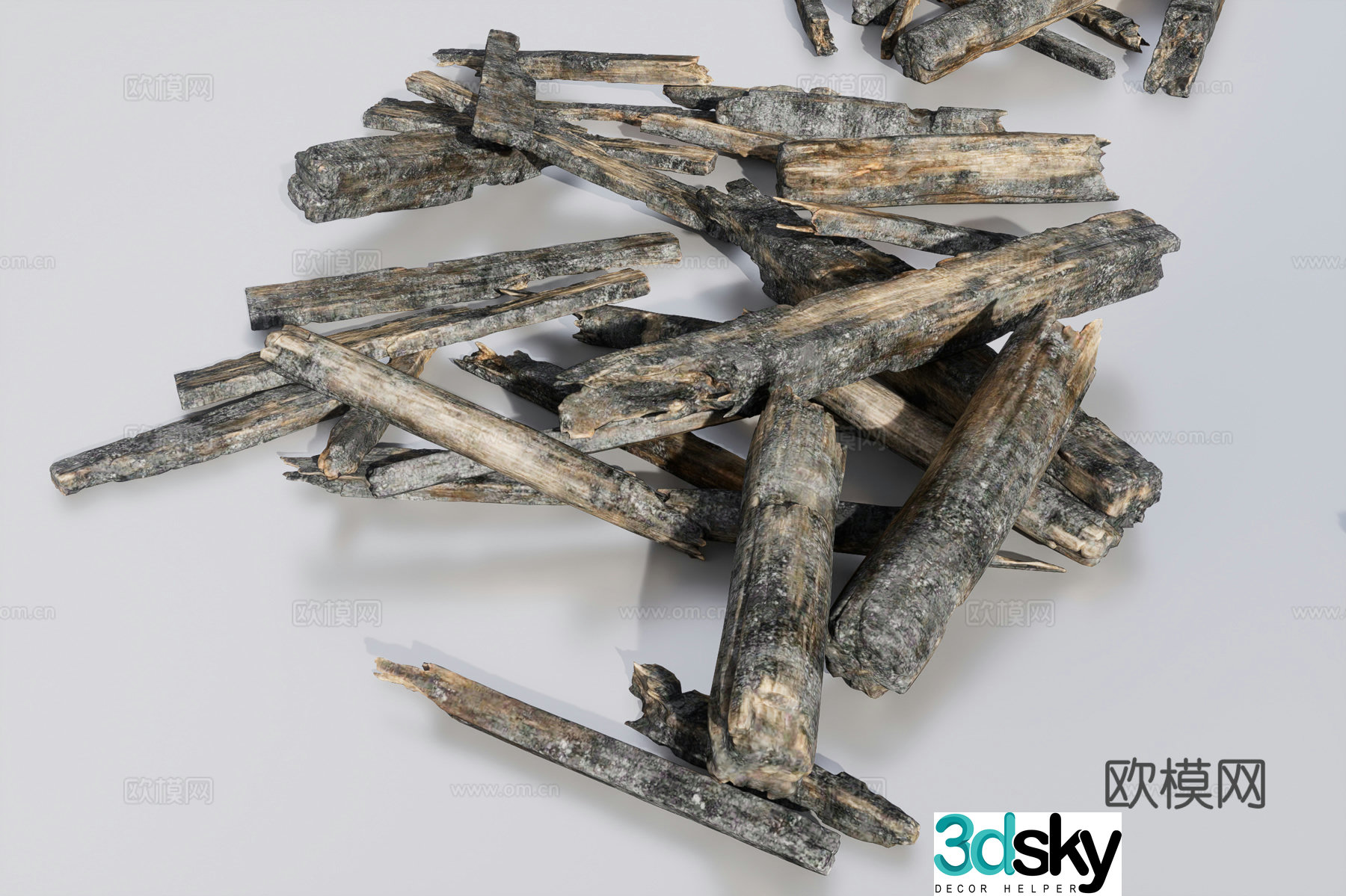 Wood stack 3d model