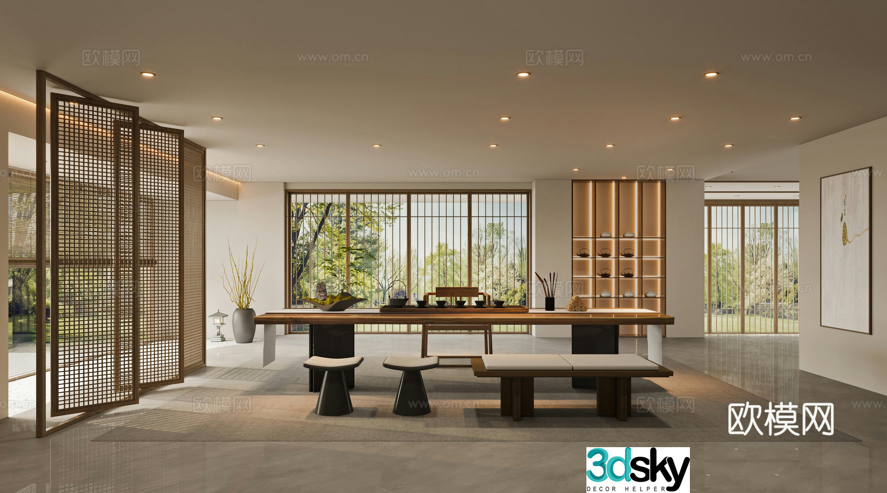 New Chinese tea room 3D model