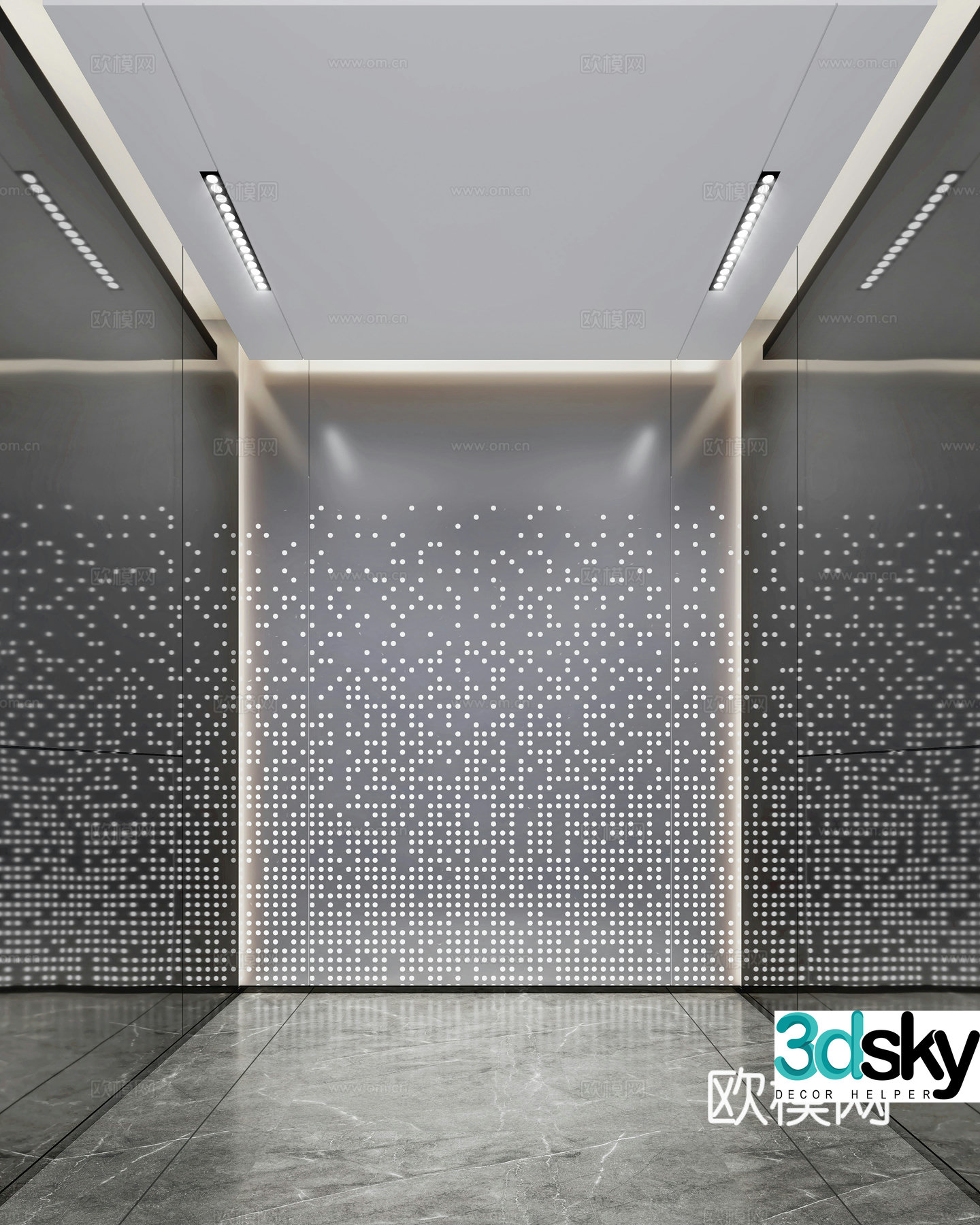 Mirror elevator car 3D model