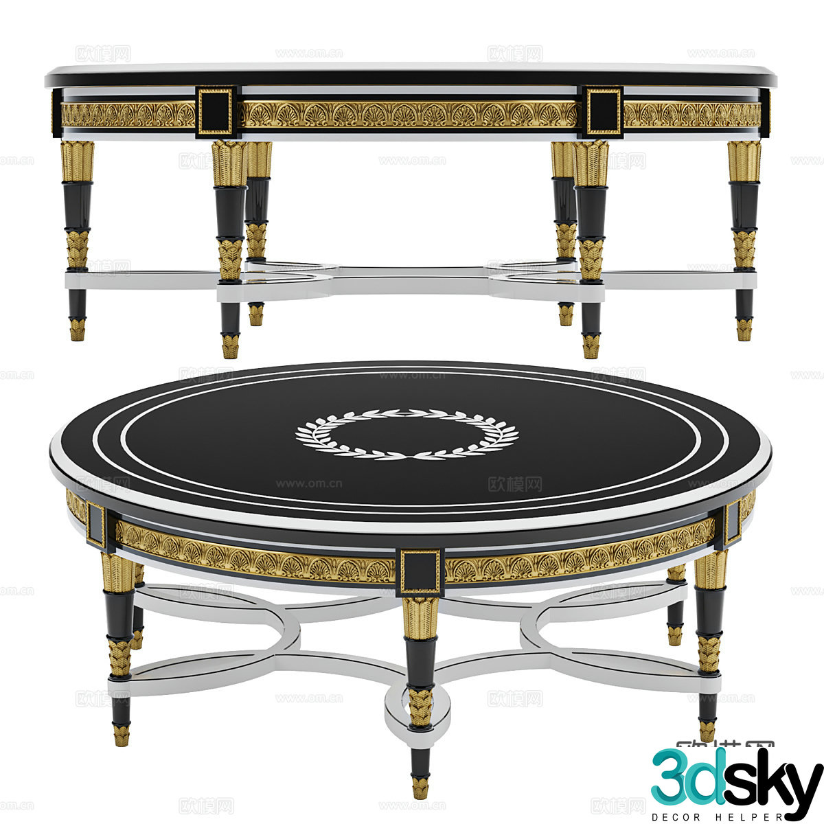 French Mariner WELLINGTON Coffee Table 3D Model