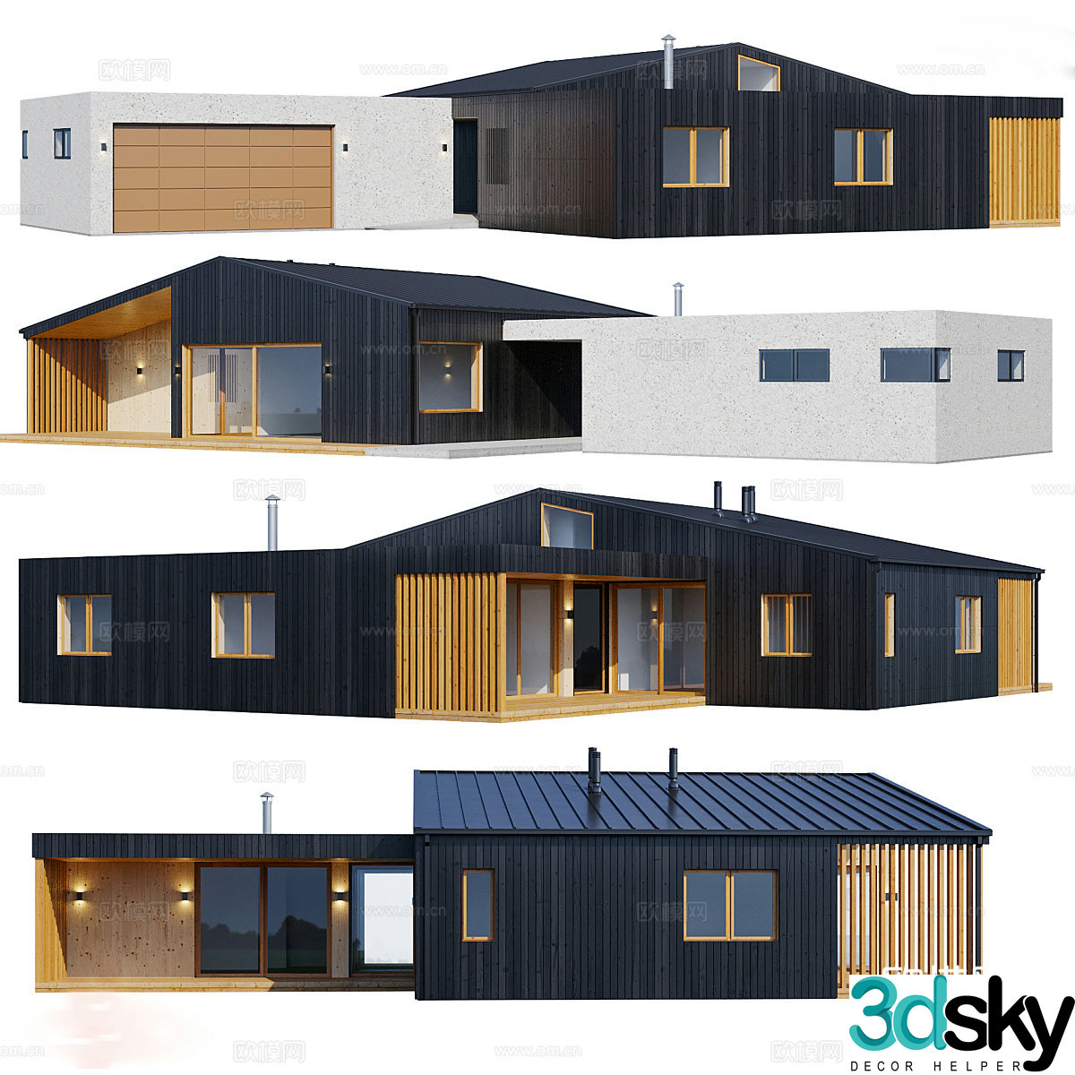 3D model of self-built house in rural areas