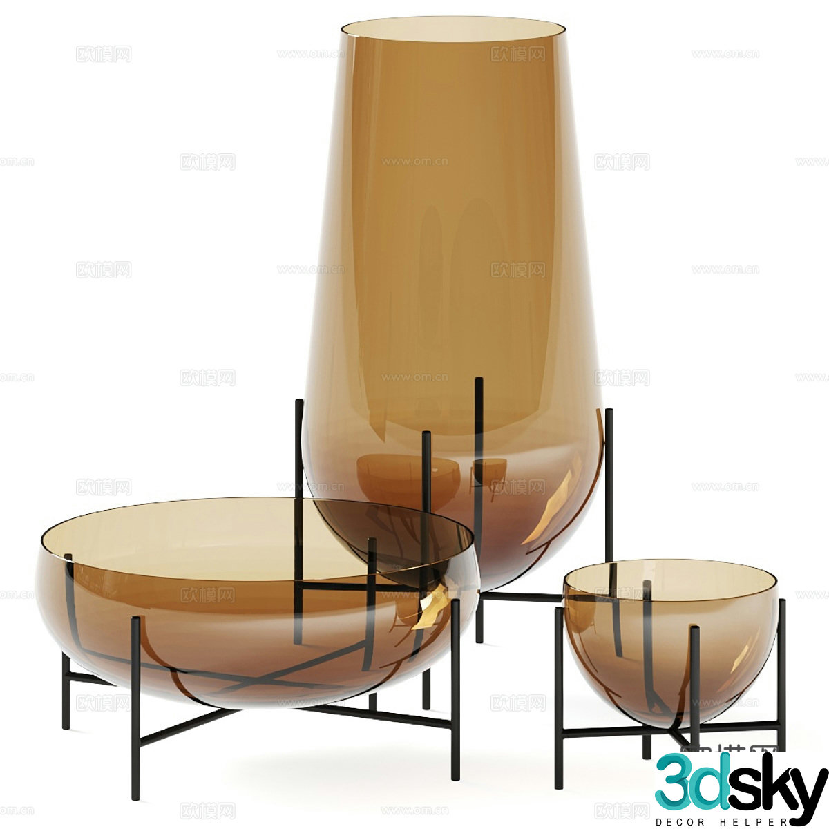 Glass vase ornament 3d model