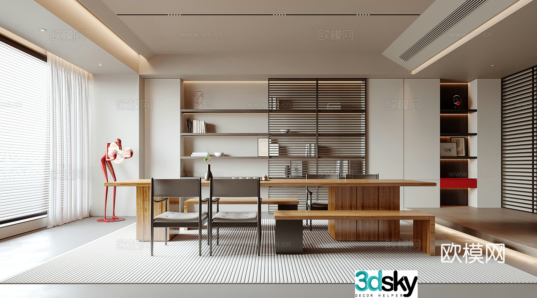 Modern tea room 3d model