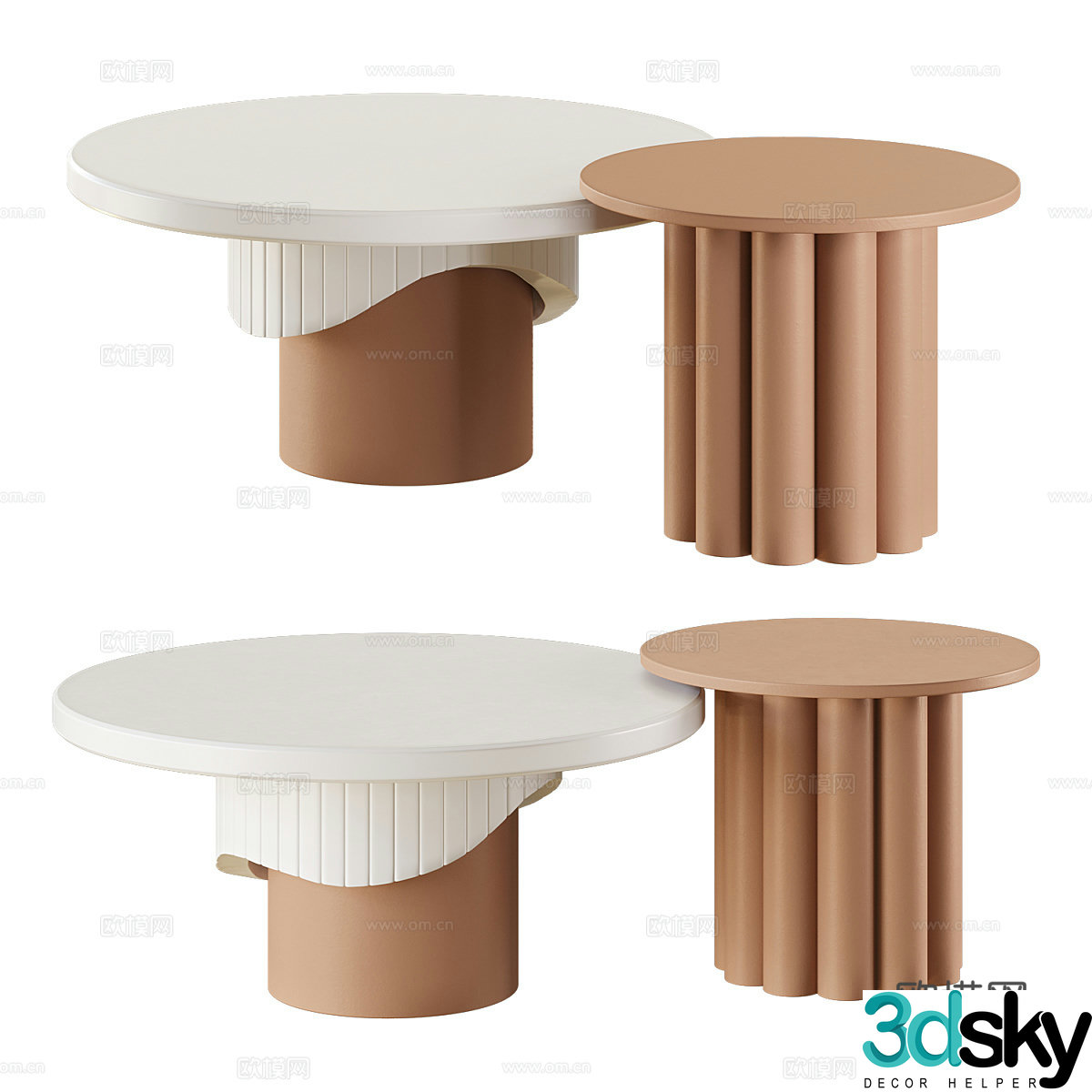 Modern Creamy Japani Coffee Table 3D Model