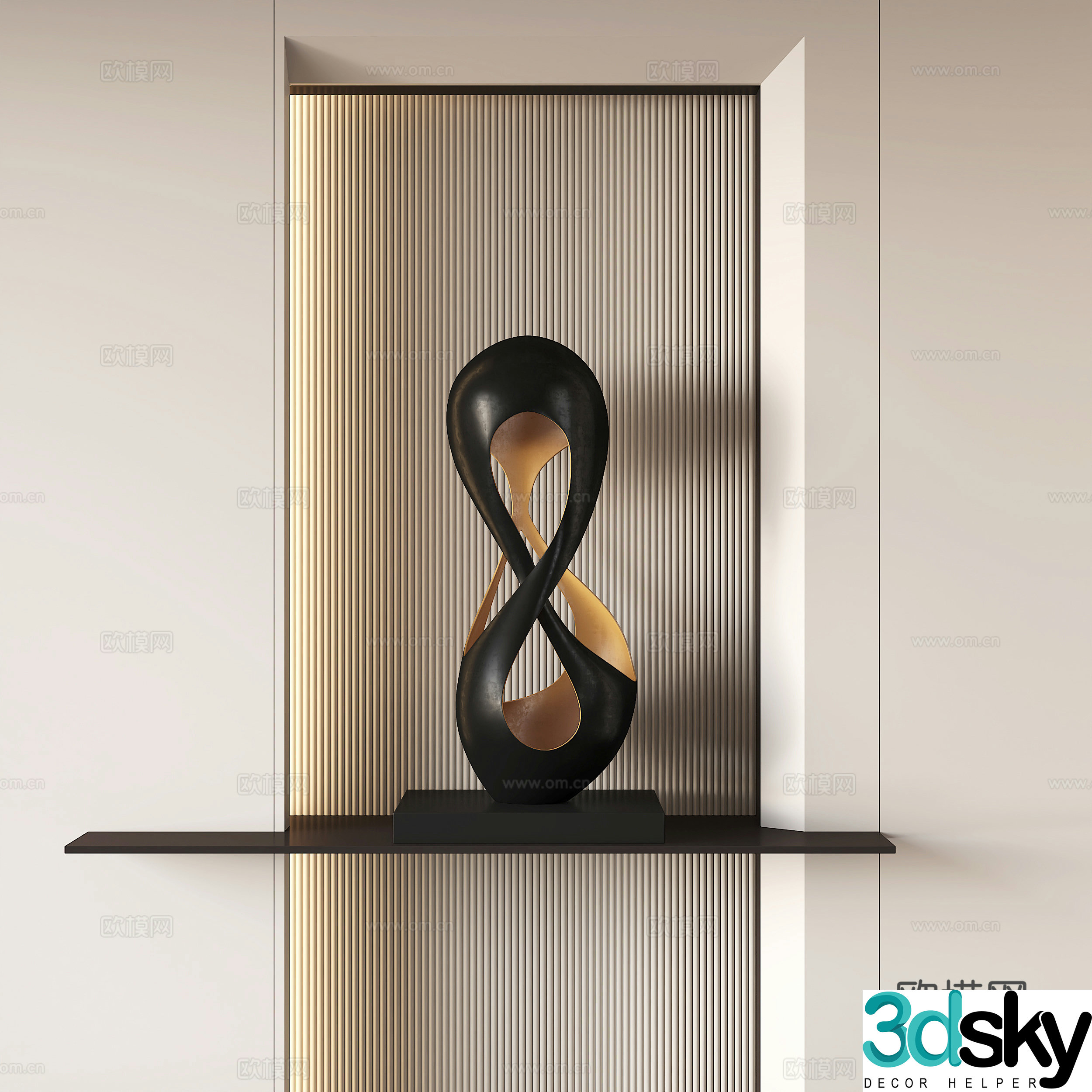 Modern abstract metal sculpture 3d model