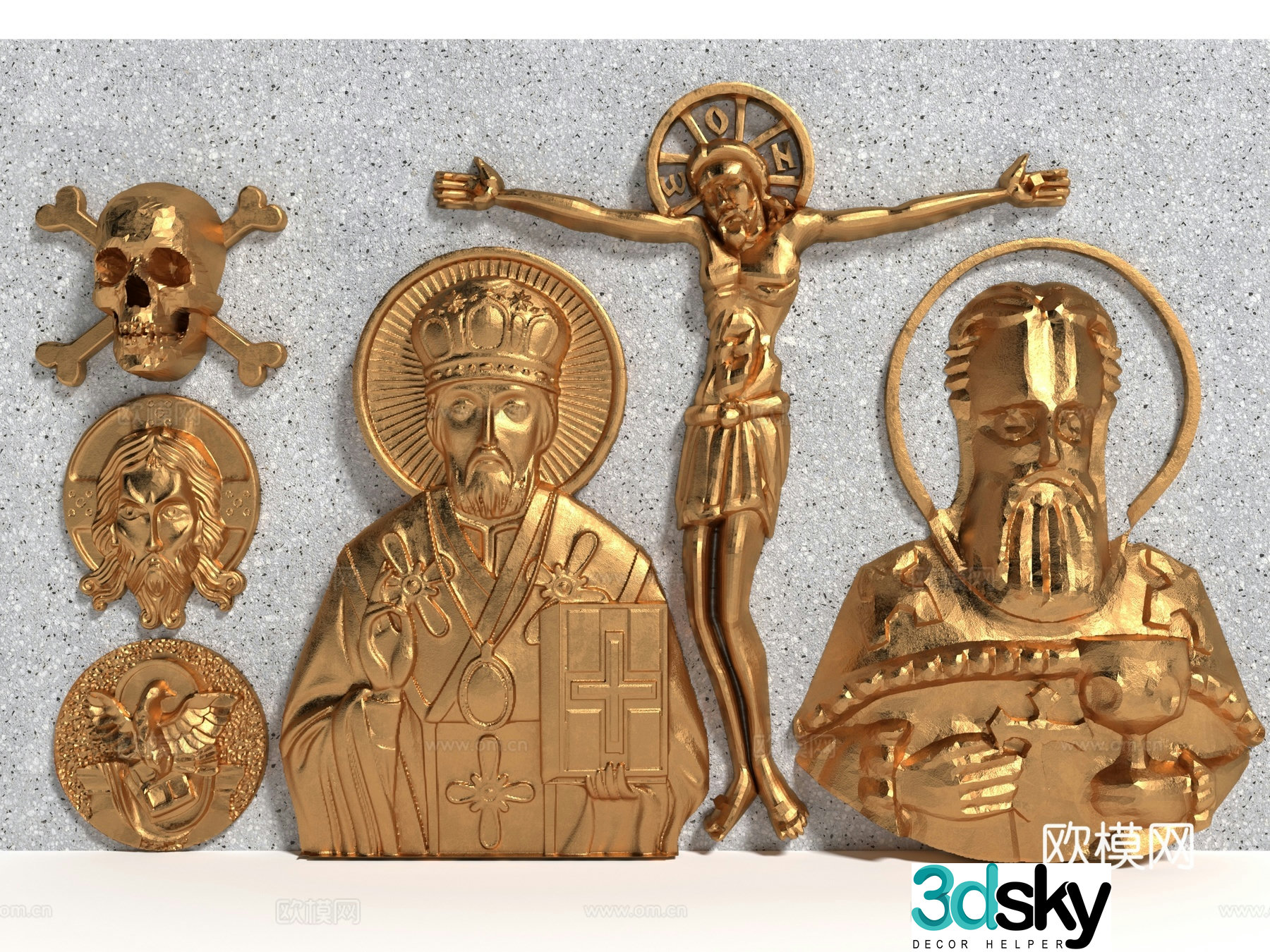 Modern style Jesus relief 3d model