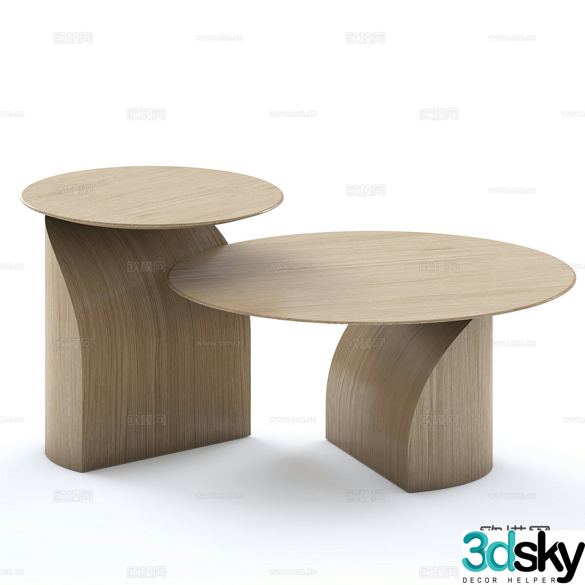 Round coffee table combination 3D model