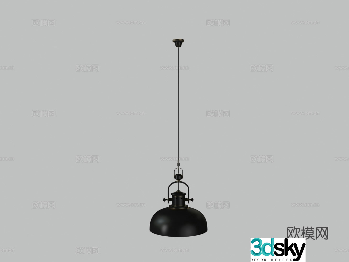 Modern metal restaurant bronze chandeliers 3d model