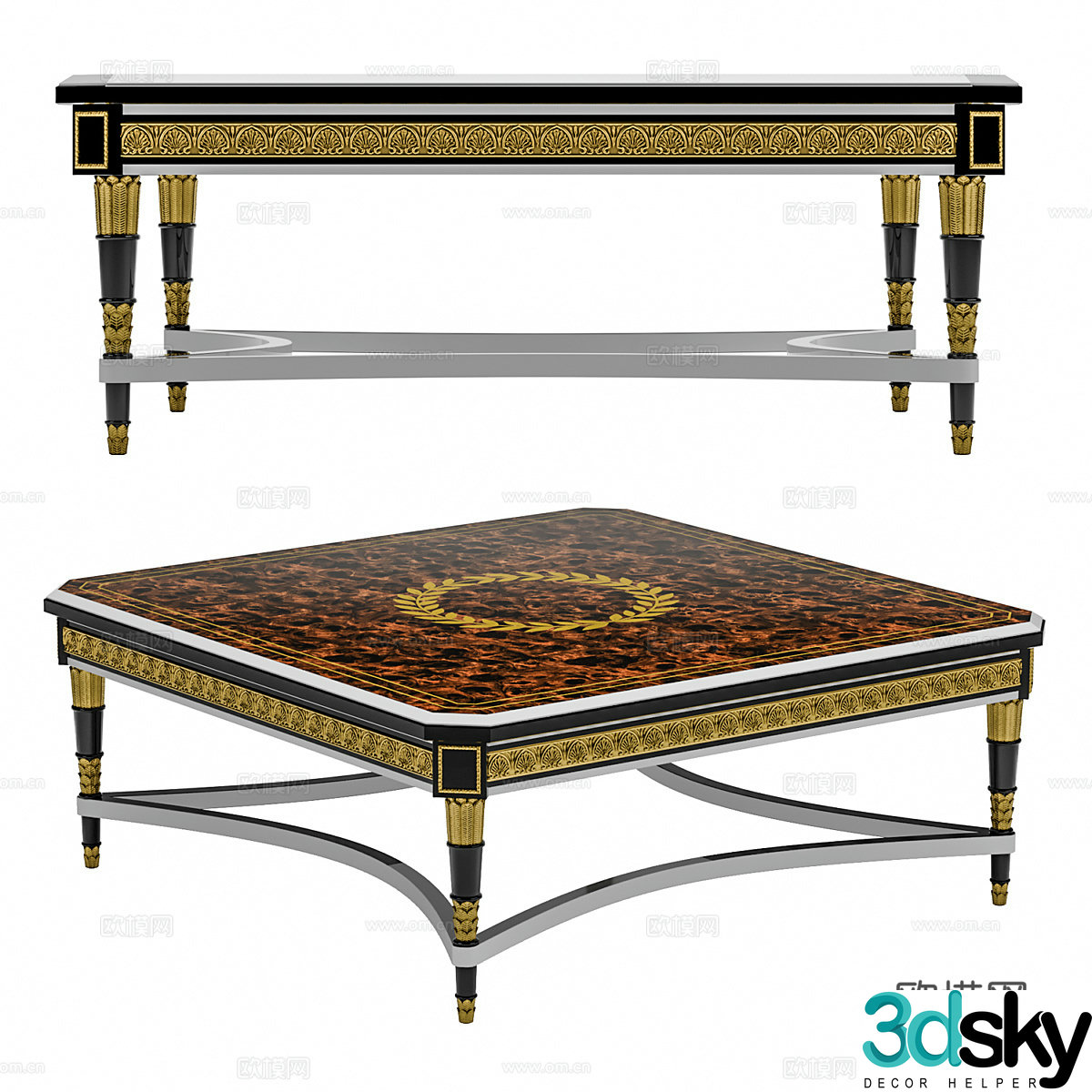 French Mariner WELLINGTON Coffee Table 3D Model