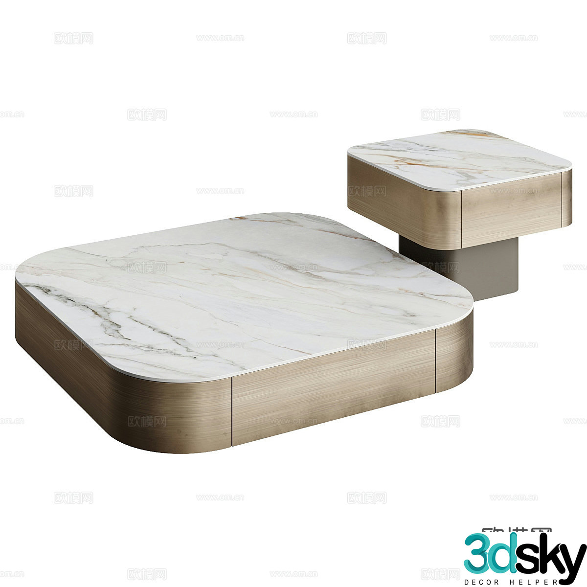 Modern Italian light luxury Ana Roque NORTH coffee table 3D model