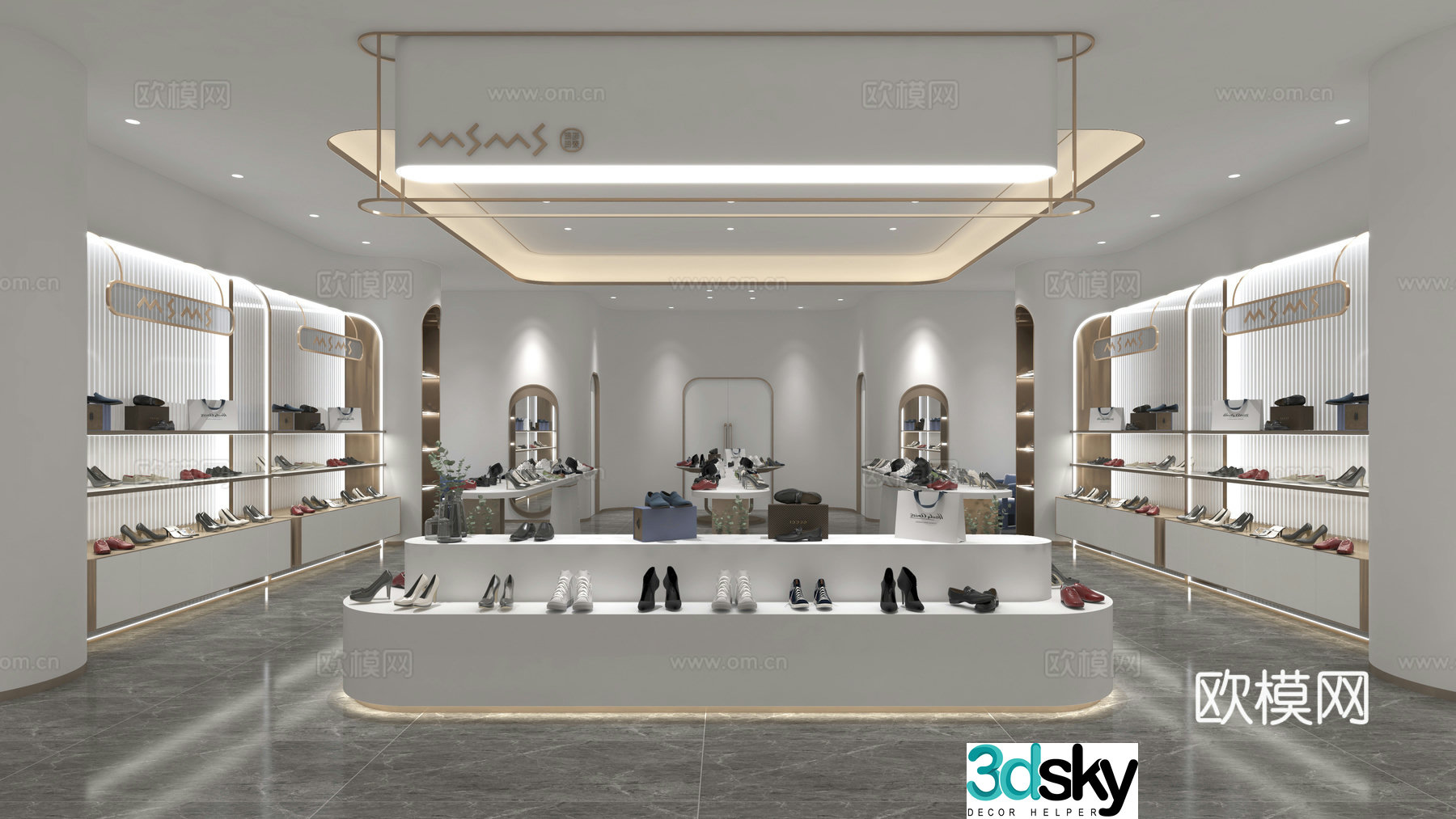 Shoe store exhibition hall 3d model