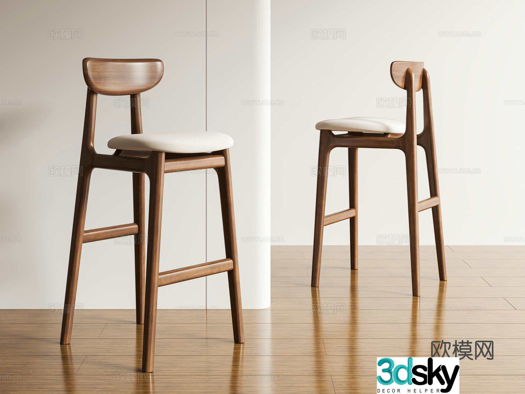 French medieval bar chair chair high chair bar chair 3d model