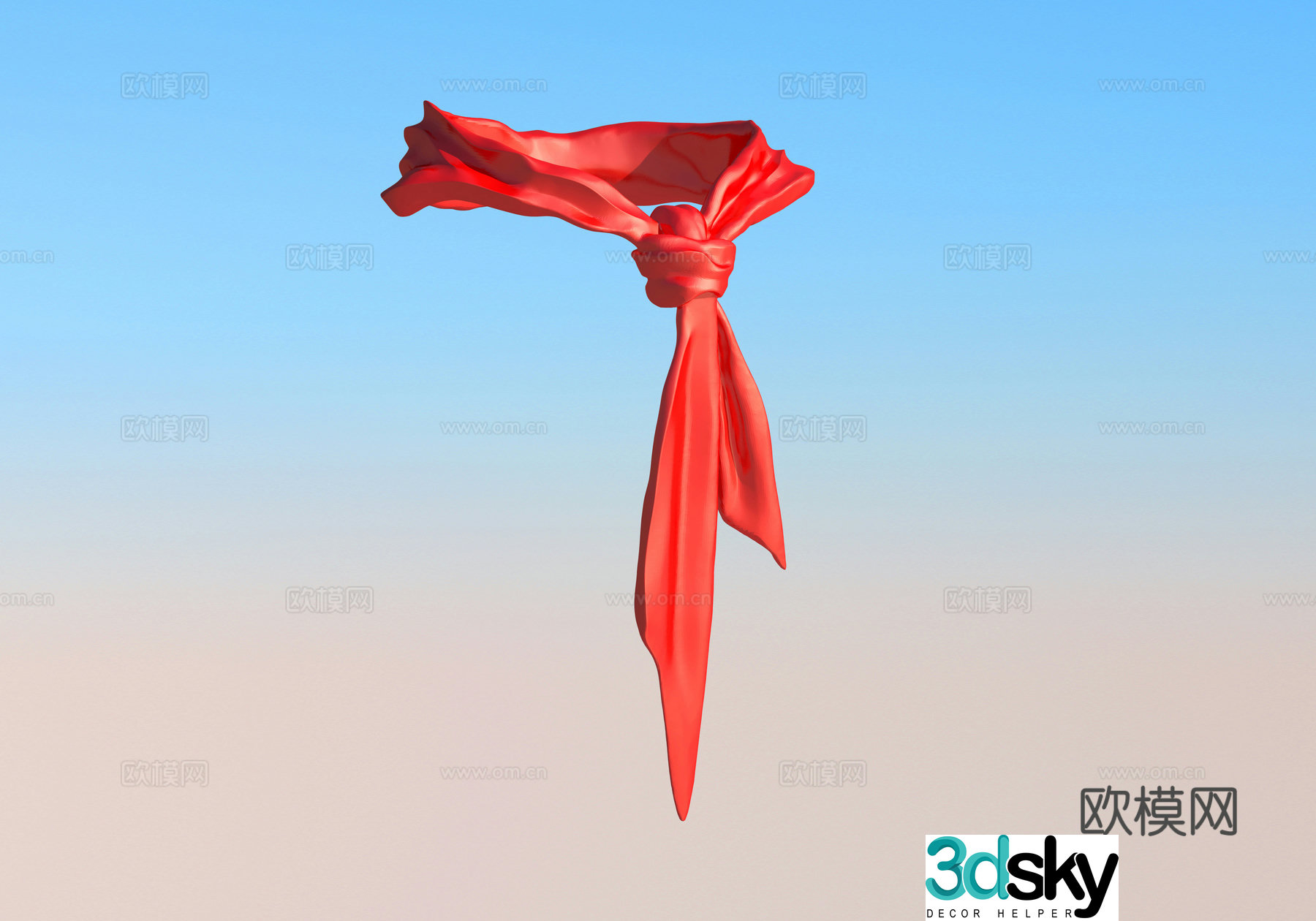 Red scarf 3d model