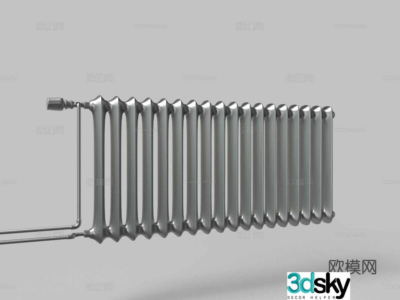 Modern galvanized radiator 3D model